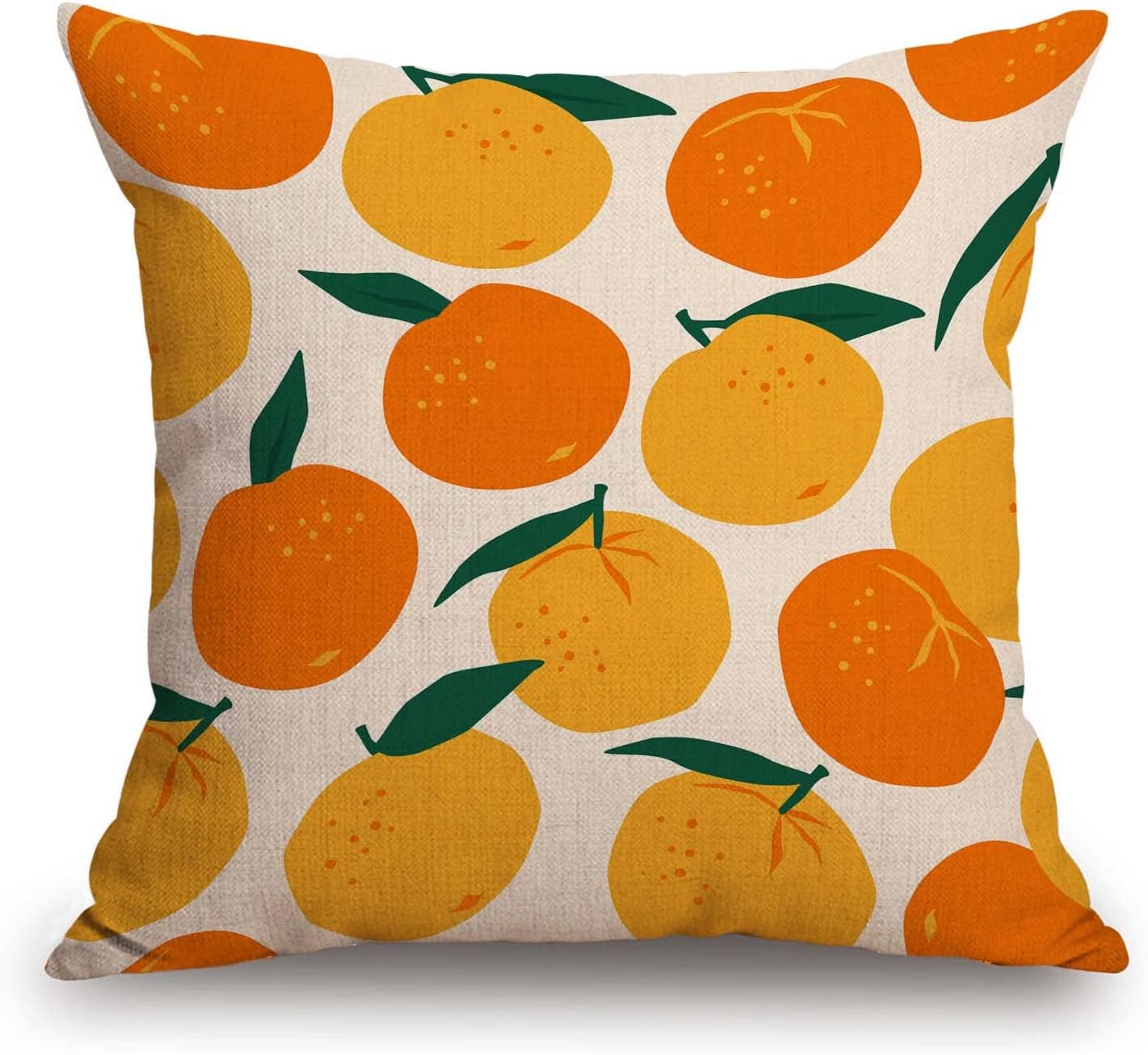 TSSOHU Throw Pillow Cover Mandarins Oranges Summer Fruits Decorative Throw Pillow Case Square 18" X 18" Home Couch Bed Pillowcase - Tss02 image number 2