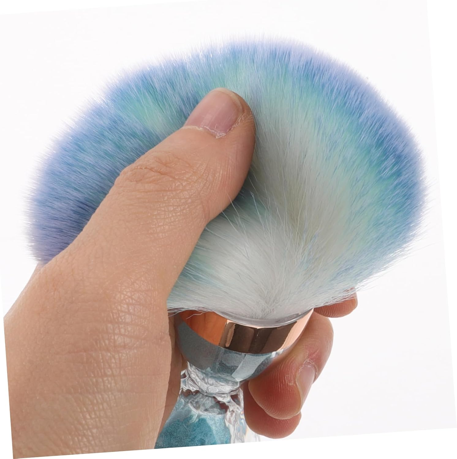 Beatifufu Nail Art Tools Soft Makeup Powder Brush Dust Collector Brush for Nail Art Cleaning Portable - Pink image number 4