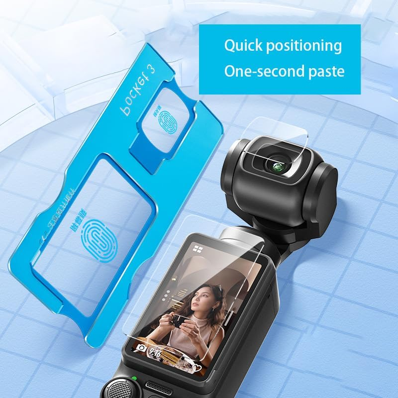 Bokmaton Mountain Stand Silicone Base Holder with Charge Hole + 1 Set Tempered Glass LCD Display Film Lens Protector for Osmo Pocket 3, Accessories for DJI image number 3