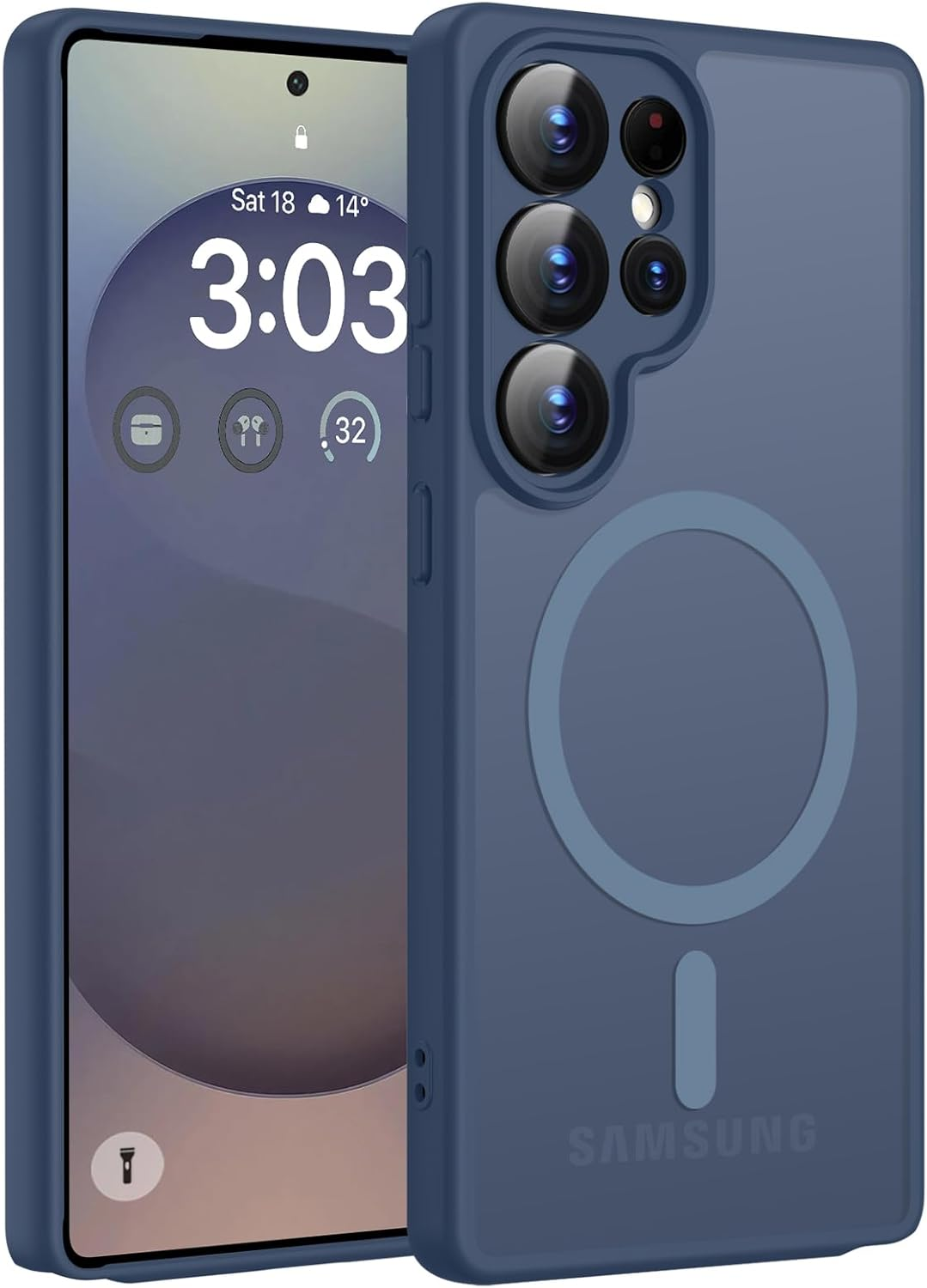 ORDA for Samsung Galaxy S25 Ultra Case 6.9 Inch Compatible with Magsafe, Translucent Matte Back Thin Camera Protection Shockproof Magnetic Mobile Phone Case for Samsung S25 Ultra (Black)