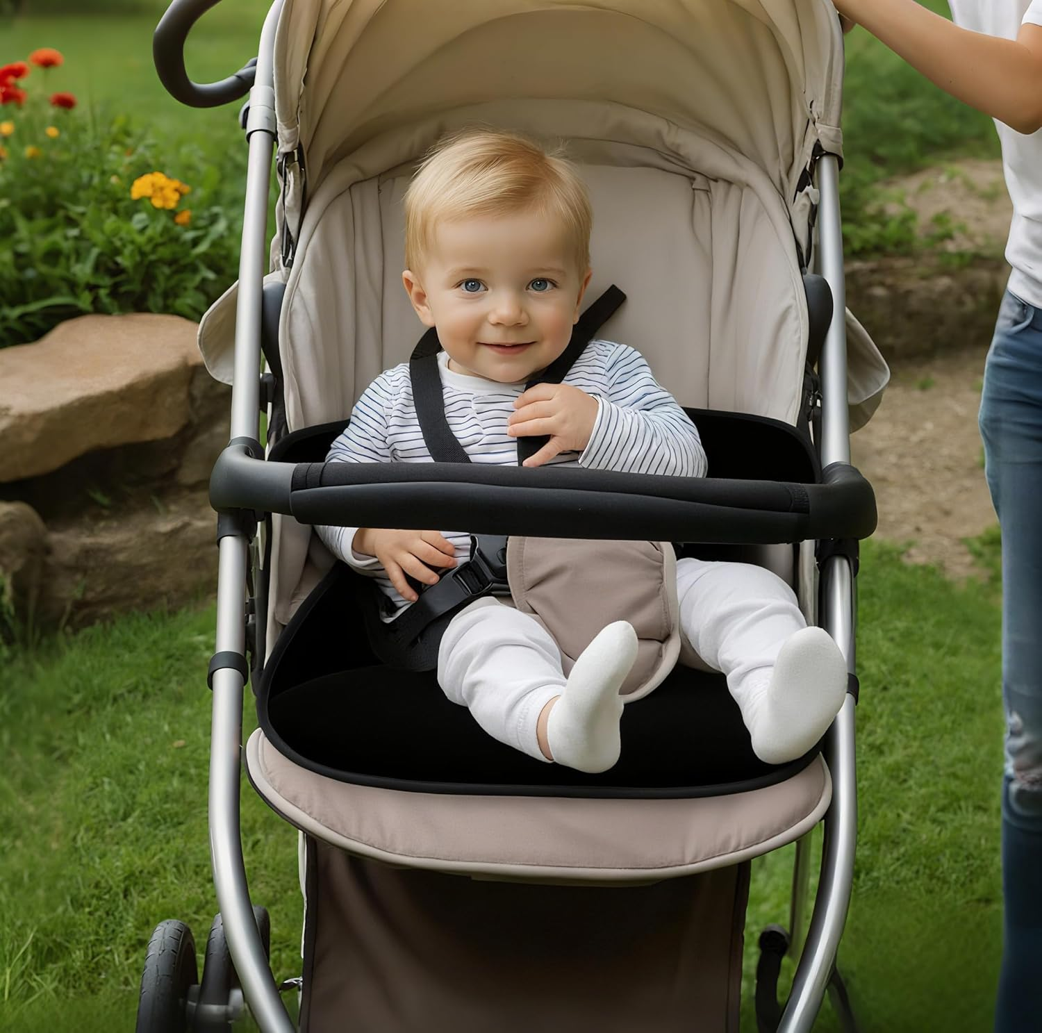 INFANZIA Dry Seat, Car Seat Protector Waterproof Carseat Liner Potty Training Toddlers, Baby and Infants, Piddle Pad for Carseats Strollers (Black, 2 Packs