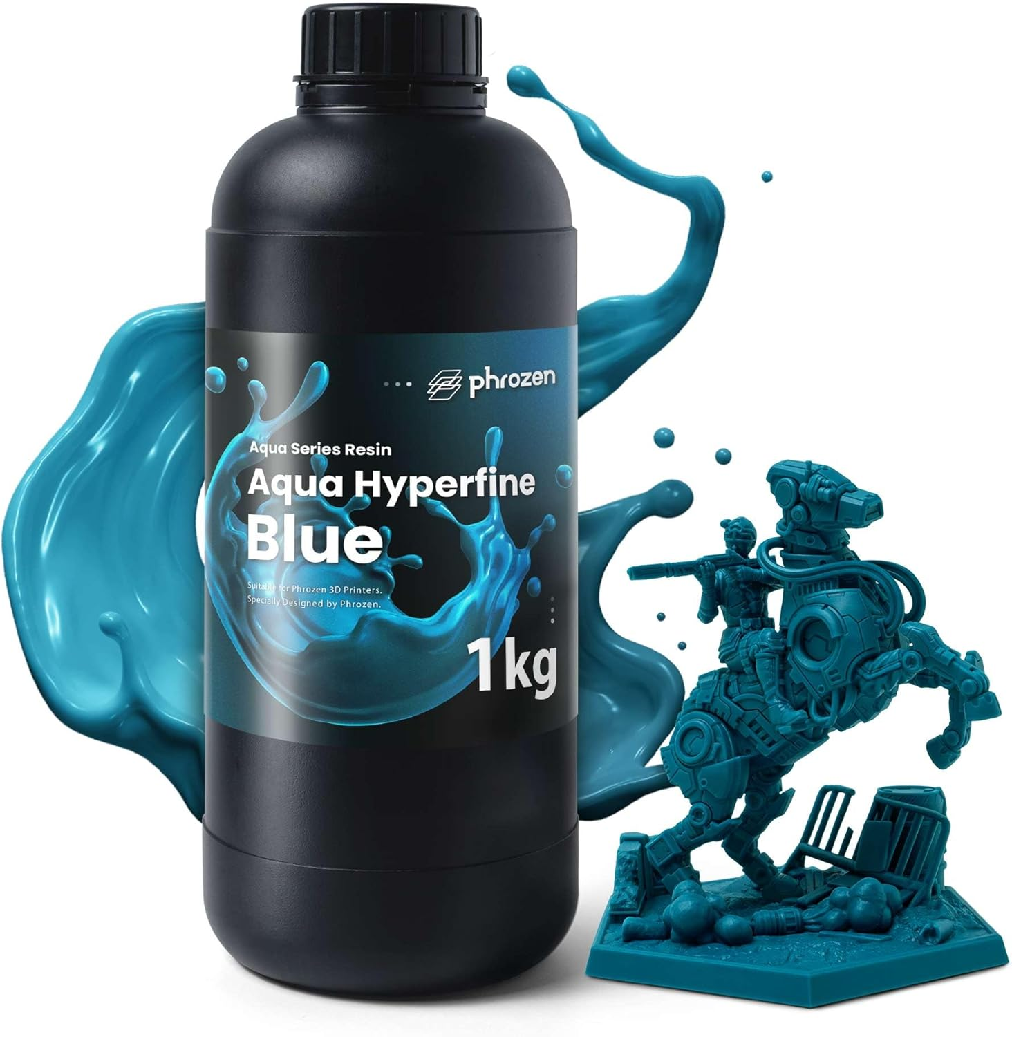 Phrozen Aqua-Hyperfine 3D Printer Resin | High Resolution for 9K/12/14K LCD Printers | Standard 405Nm Uv-Curing | High Detailed, Low Shrinkage | Green (1Kg)