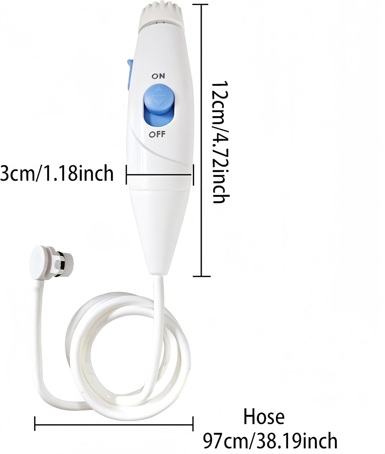 Replacement Hose and Handle Parts Compatible with Waterpik Replacement Parts - Waterpik Water Flosser WP-100 WP-300 WP-660 WP-900 Series Oral Irrigator, Oral Hygiene Accessories(Slide Switch, White) image number 3