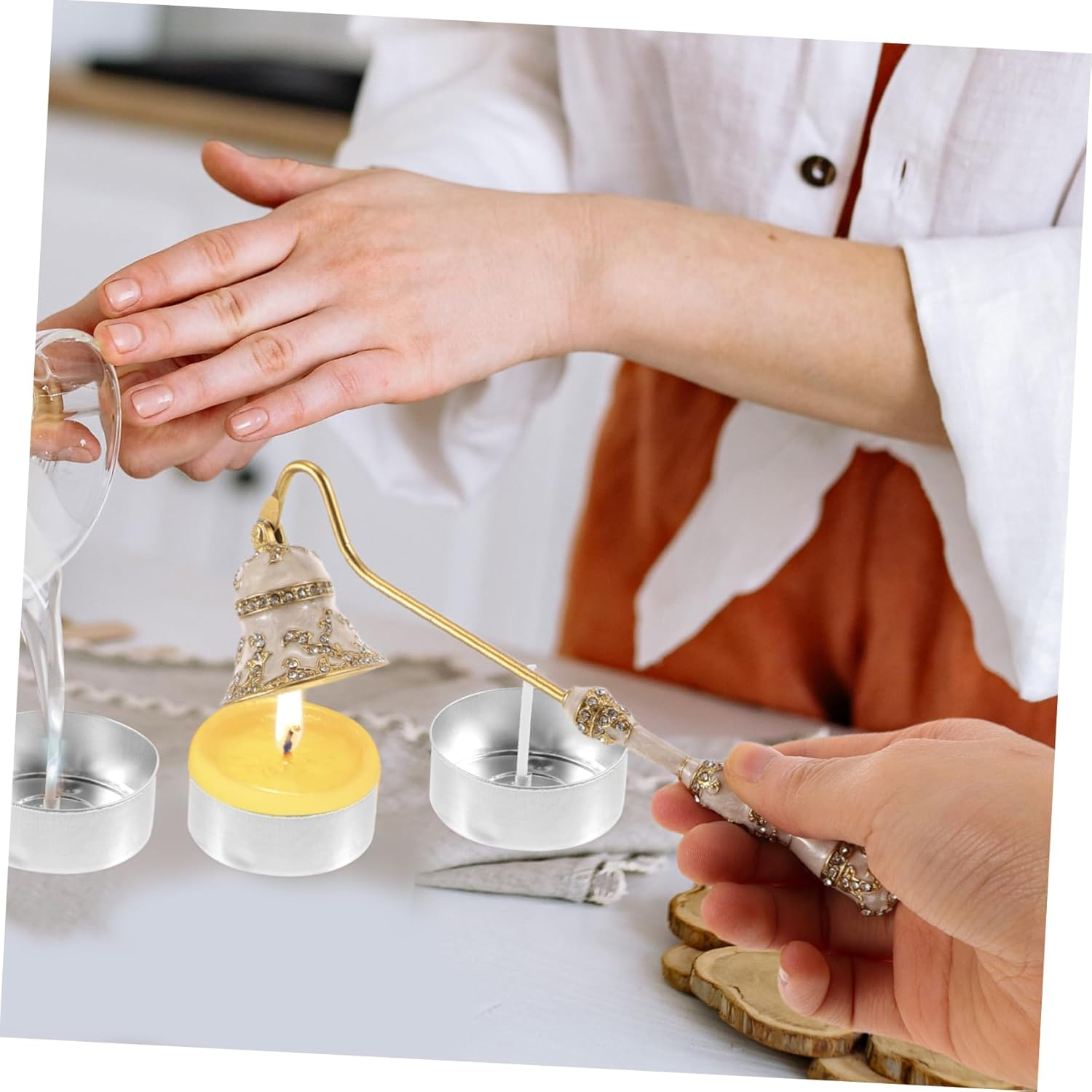 KAILIKETIY Retro Style Candle Extinguisher Snuffer Easy Handle Wick Fire Extinguisher for Hotels Restaurants image number 4