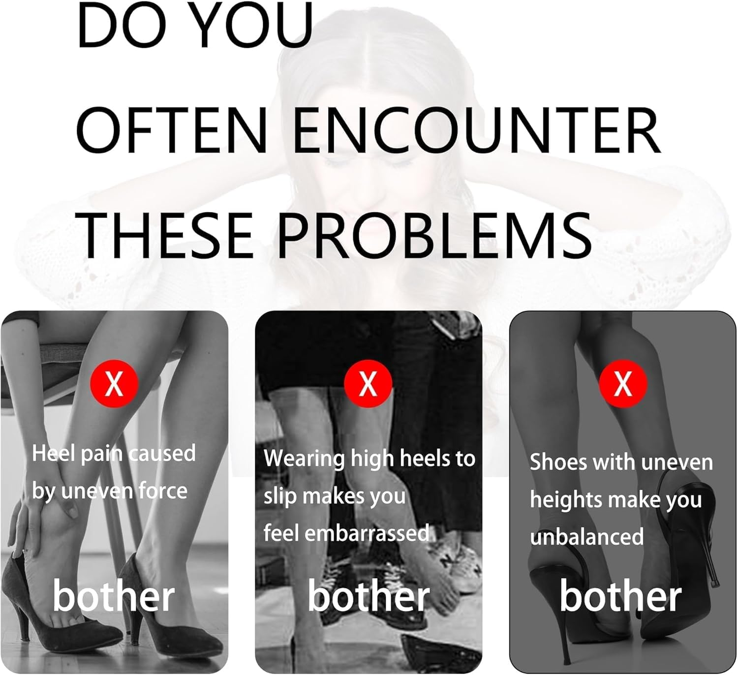 10 Pairs High Heel Protectors, 5 Sizes Heel Repair Caps Covers & Stoppers Heel Cover,Noise Reducing Non-Slip Caps for Weddings Races Formal Occasions and Events, Black,Clear image number 1