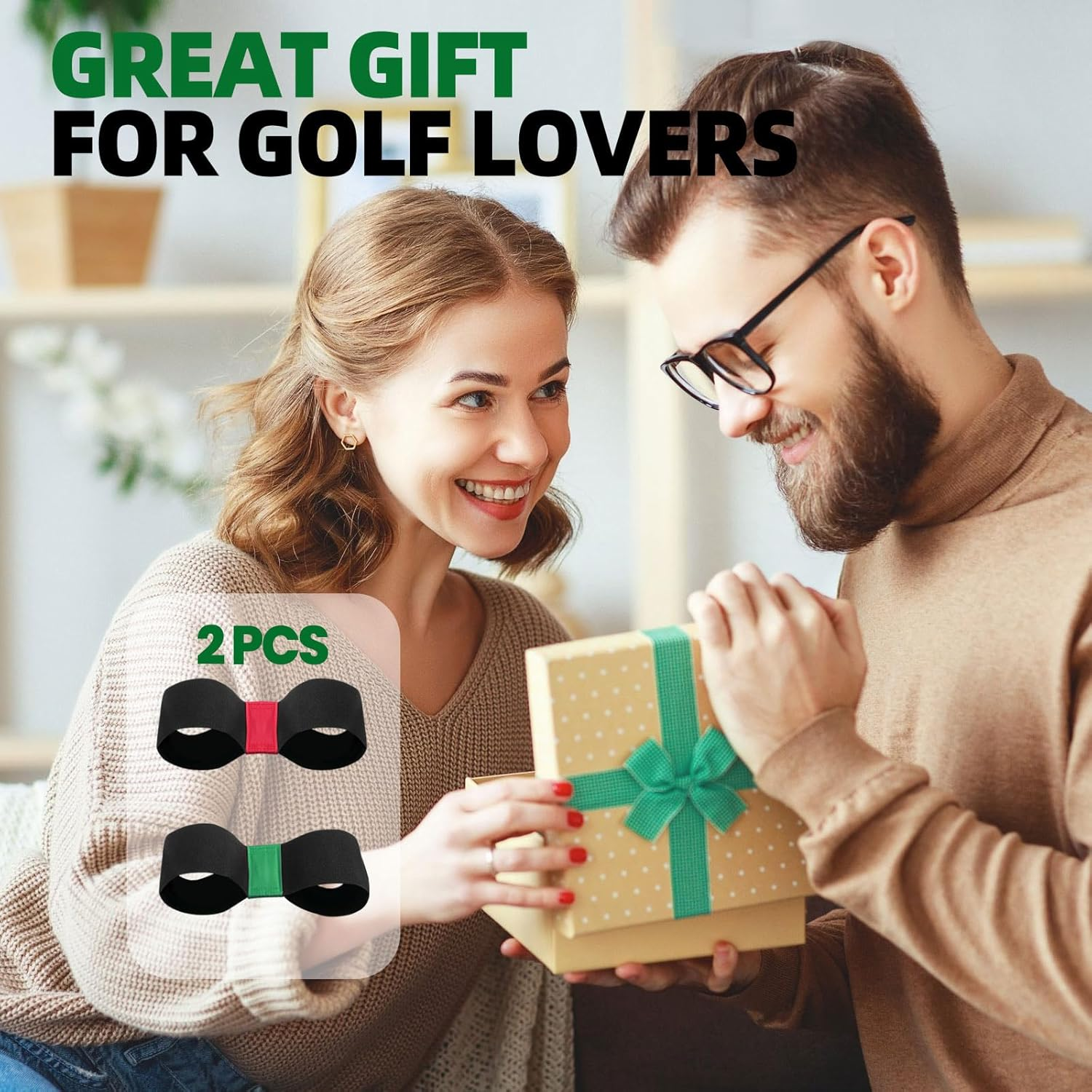 Golf Swing Trainer Aid 2Pcs &ndash; Portable Golf Training Aid for Beginners, Swing Correcting Arm Band to Improve Golf Swing Mechanics, Durable & Lightweight Design for Indoor & Outdoor Use - Green&Red image number 6