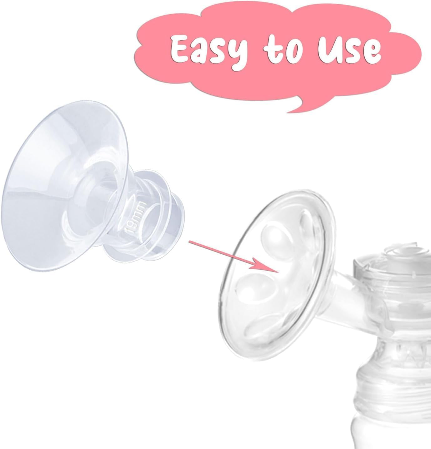 Breast Pump Flange Inserts with Soft Ruler & Nipple Ruler, 5 Sizes (13-21Mm) Silicone Replacements Breast Pump Accessories, Compatible with S1/S2/S9/S10/S12 Spectra & Momcozy Pumps (12 Pcs) image number 4