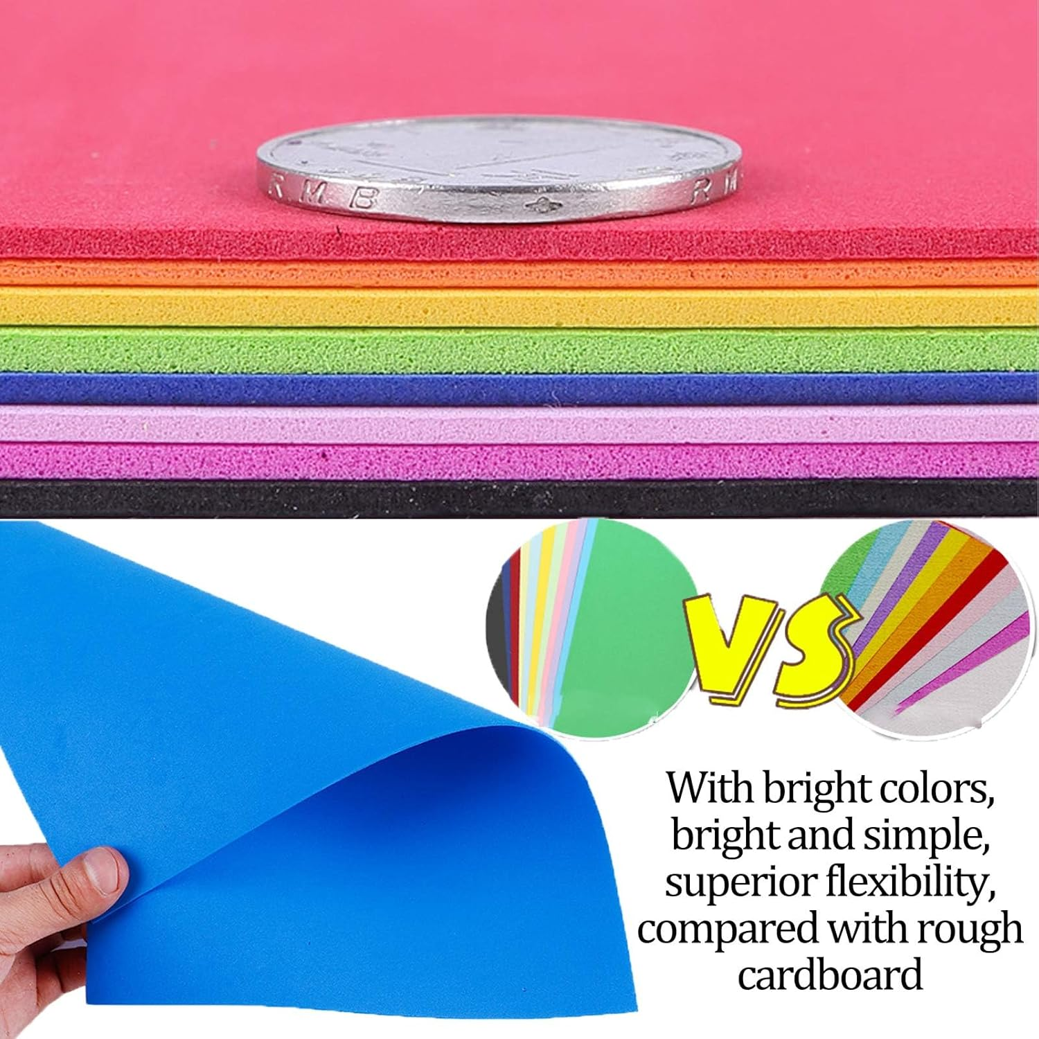 30 Pack of EVA Foam 2Mm Craft Sheets Multi Coloured A4 Size Sheets Craft Supplies image number 2