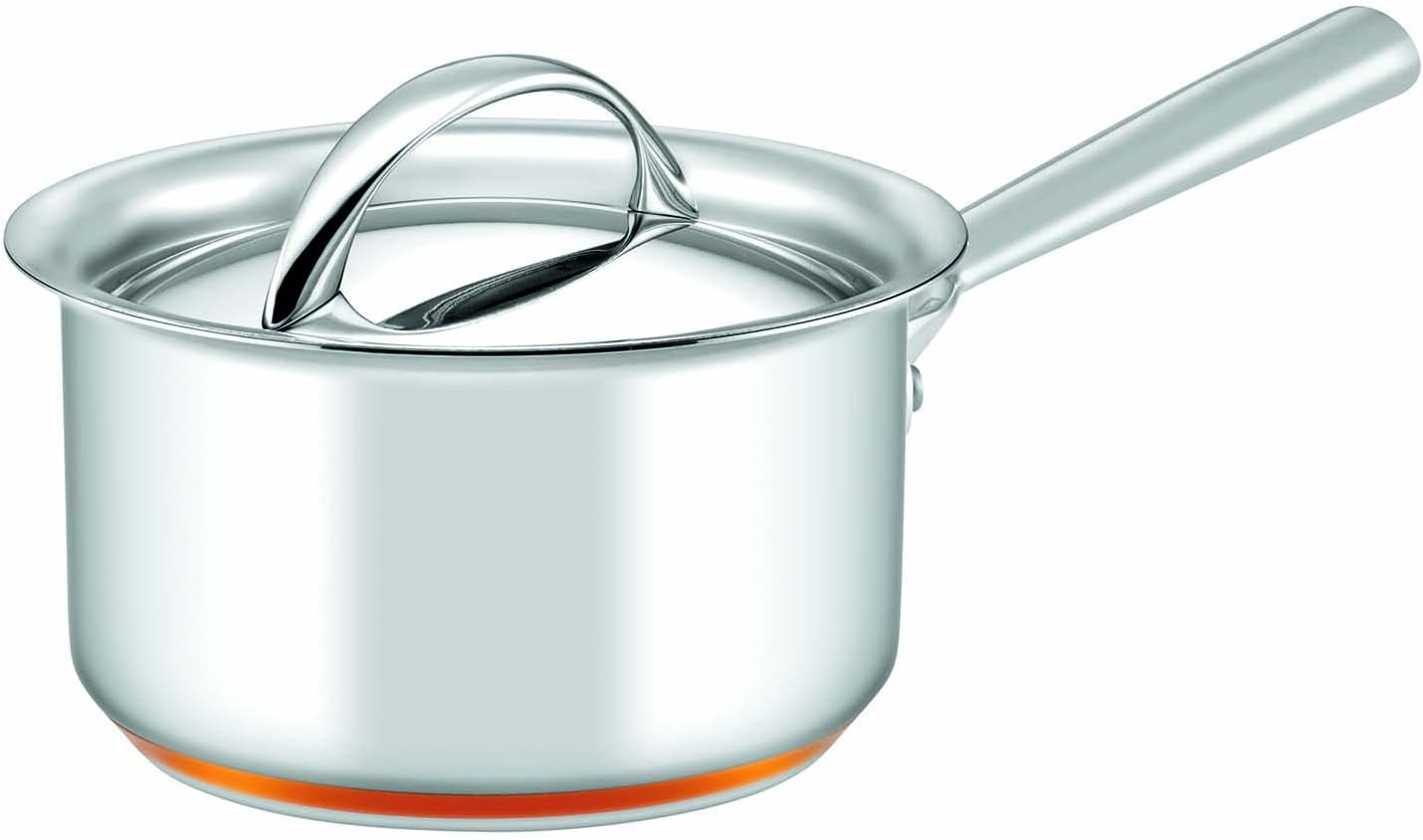 Essteele per Vita 3-Piece Saucepan Set - Stainless Steel with Copper Base, Induction Compatible, Dishwasher & Oven Safe, Italian Made, Includes 14Cm, 16Cm & 18Cm Pans