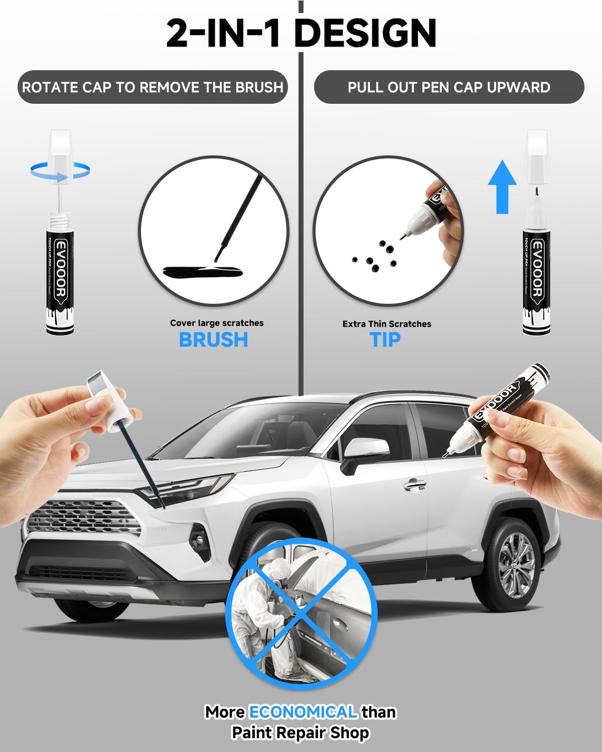 089 Wind Chill Pearl Tricoat Touch up Paint Compatible with Toyota Exact Match 2 in 1 Touch up Paint for Chips and Nicks Repair image number 2