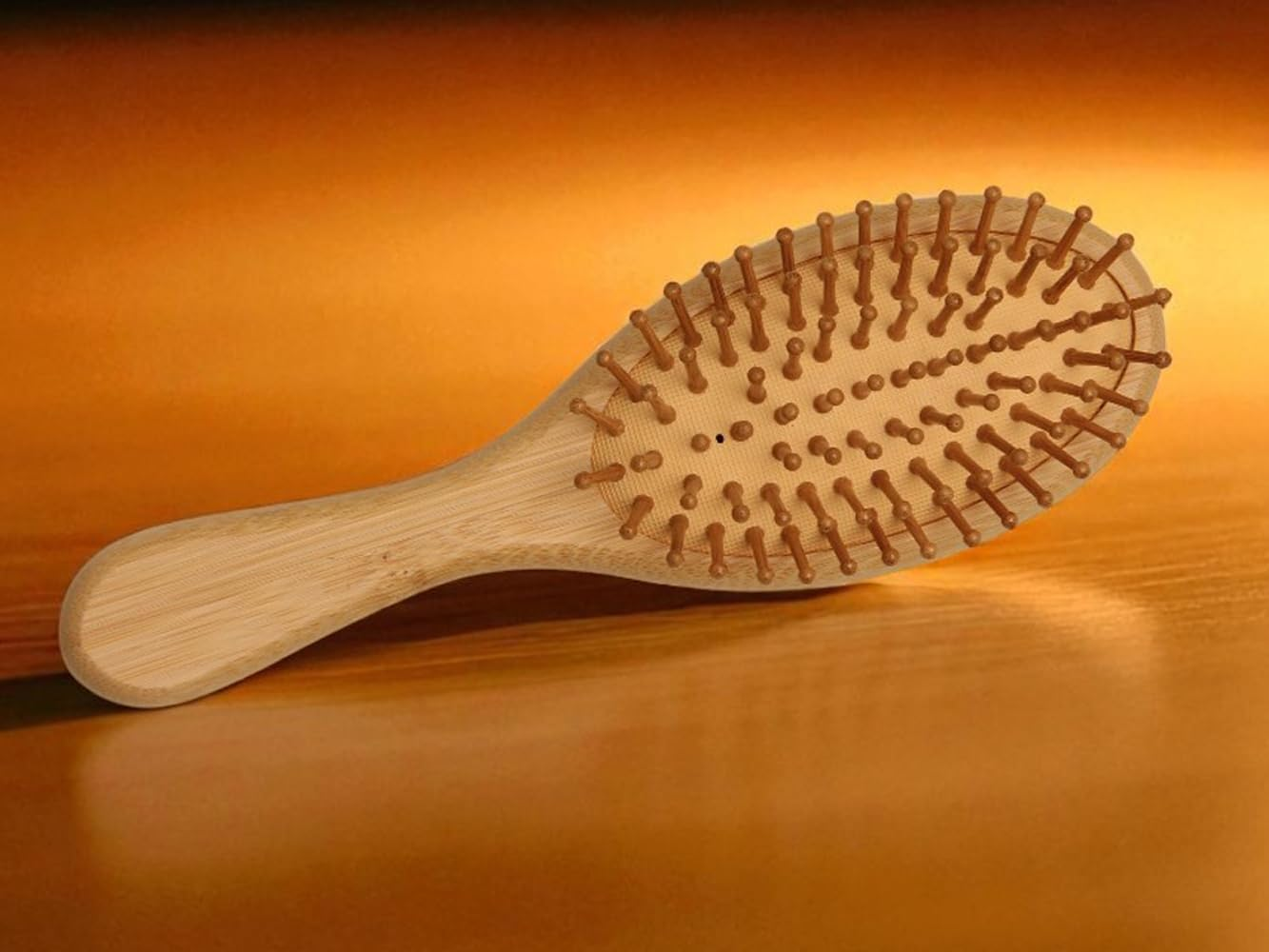 Hair Styling Set Bamboo Brushes 2 Clips 8 Silk Scrunchies in Assorted Colours image number 4