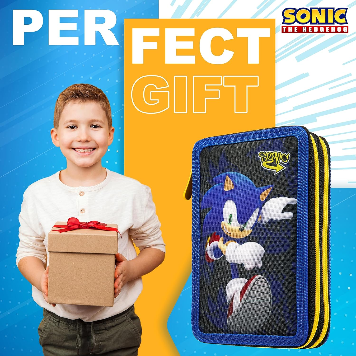 Sonic the Hedgehog Children'S Pencil Case Filled Pencil Case 2 Compartments Pencil Case with Contents School with Coloured Pencils Boys image number 6
