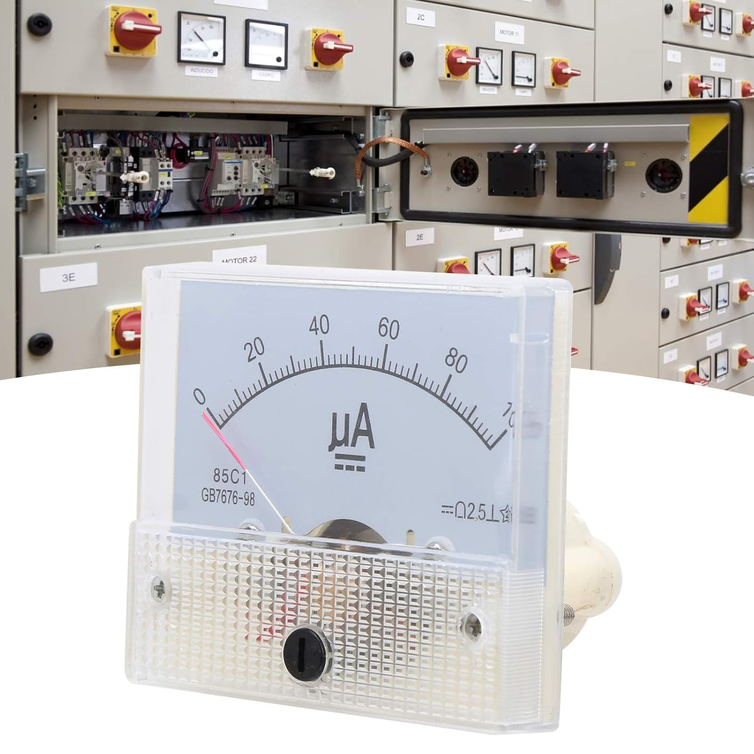 85C1 DC 0 100UA Pointer Type Ammeter Analog Current Panel Meter Measuring Instrument