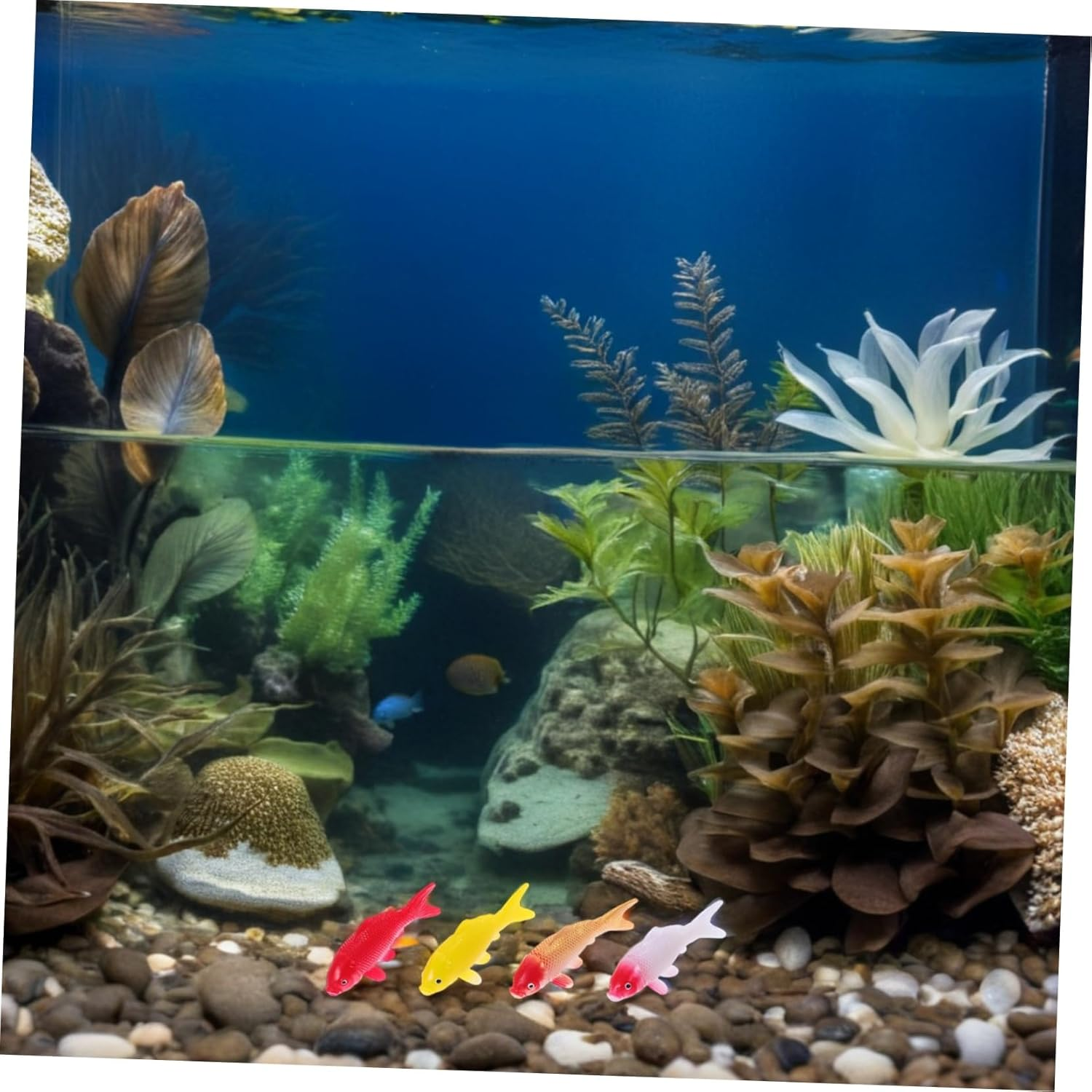 Yardenfun 4Pcs Realistic Artificial Koi Fish Figurines Aquarium Ornaments for Water Fountain Landscape Tea Pet Decor Fake Aquarium Fish Models for Home and Office Display image number 3