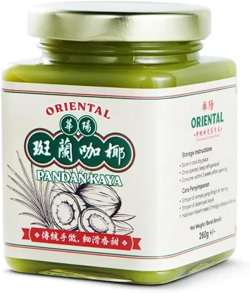 Oriental Kopi Pandan Kaya Cocounut Pandan Jam Spread Traditional Pandan Flavour Smooth Delightful Halal Certified for Bread Toast 270G