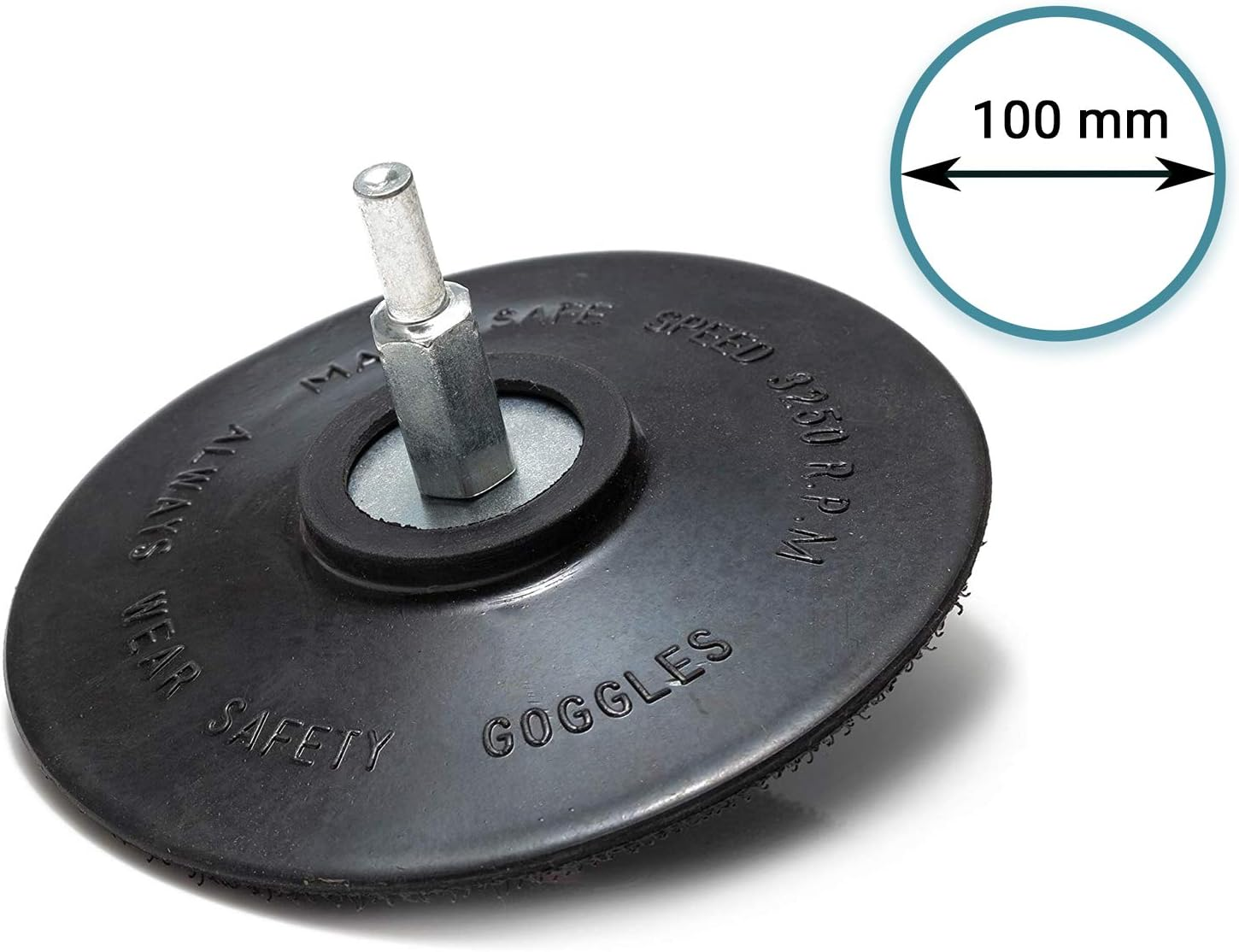 Glass Polish 100Mm Backing Pad for Drill - Hook and Loop Grip - Compatible with Electric Drill - Fine Grit - Rubber Material - GP12734 image number 6