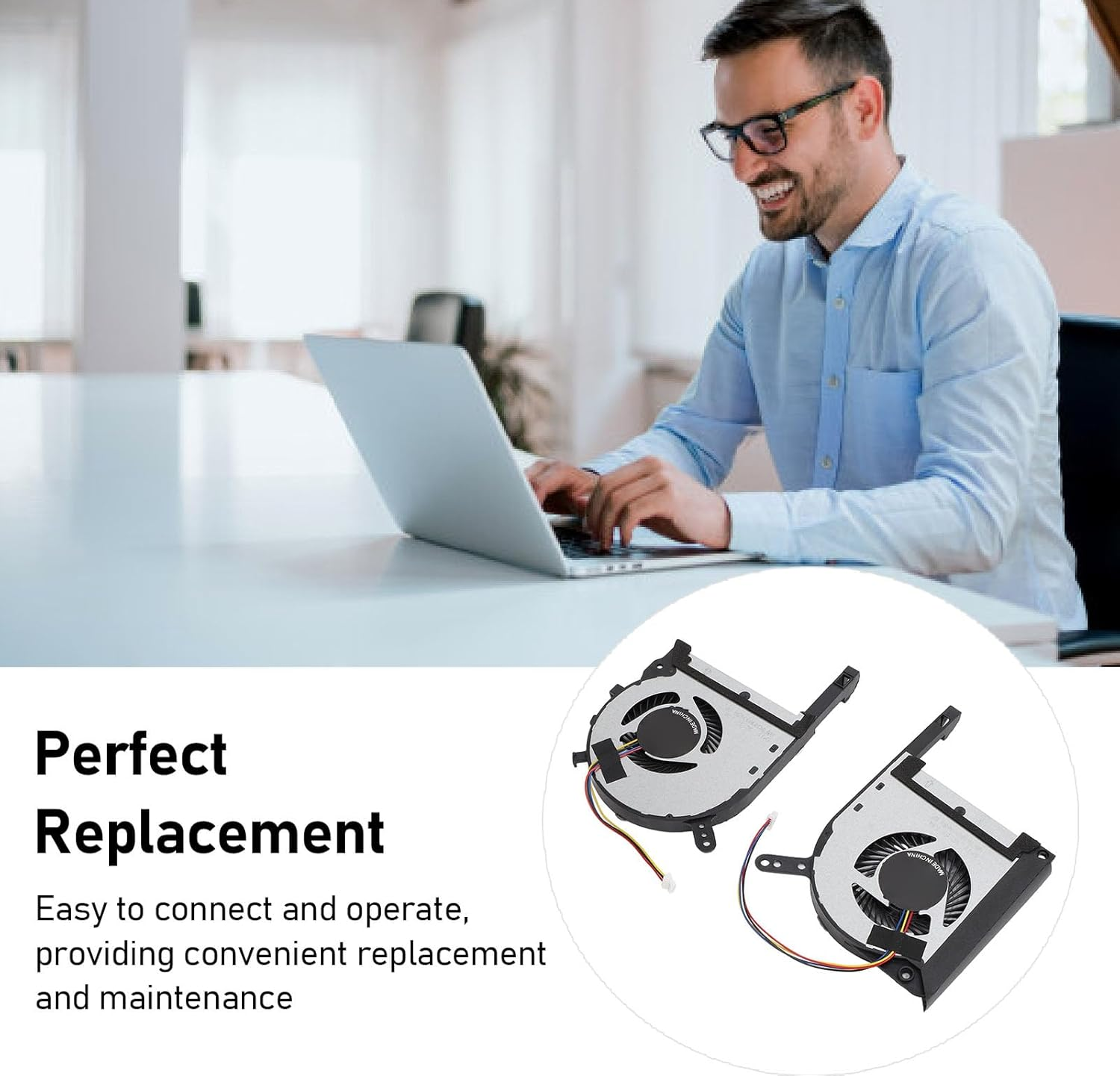 Laptop Replacement Cooling Fan, 4 Pin Aluminum Alloy Cooling Fan for for TUF Gaming FX505DT FX505 FX95 FX705DU FX705DT FX95G FX86 ZX86 FX86FE FX86SM FZ86F FX95D (CPU and GPU) image number 2