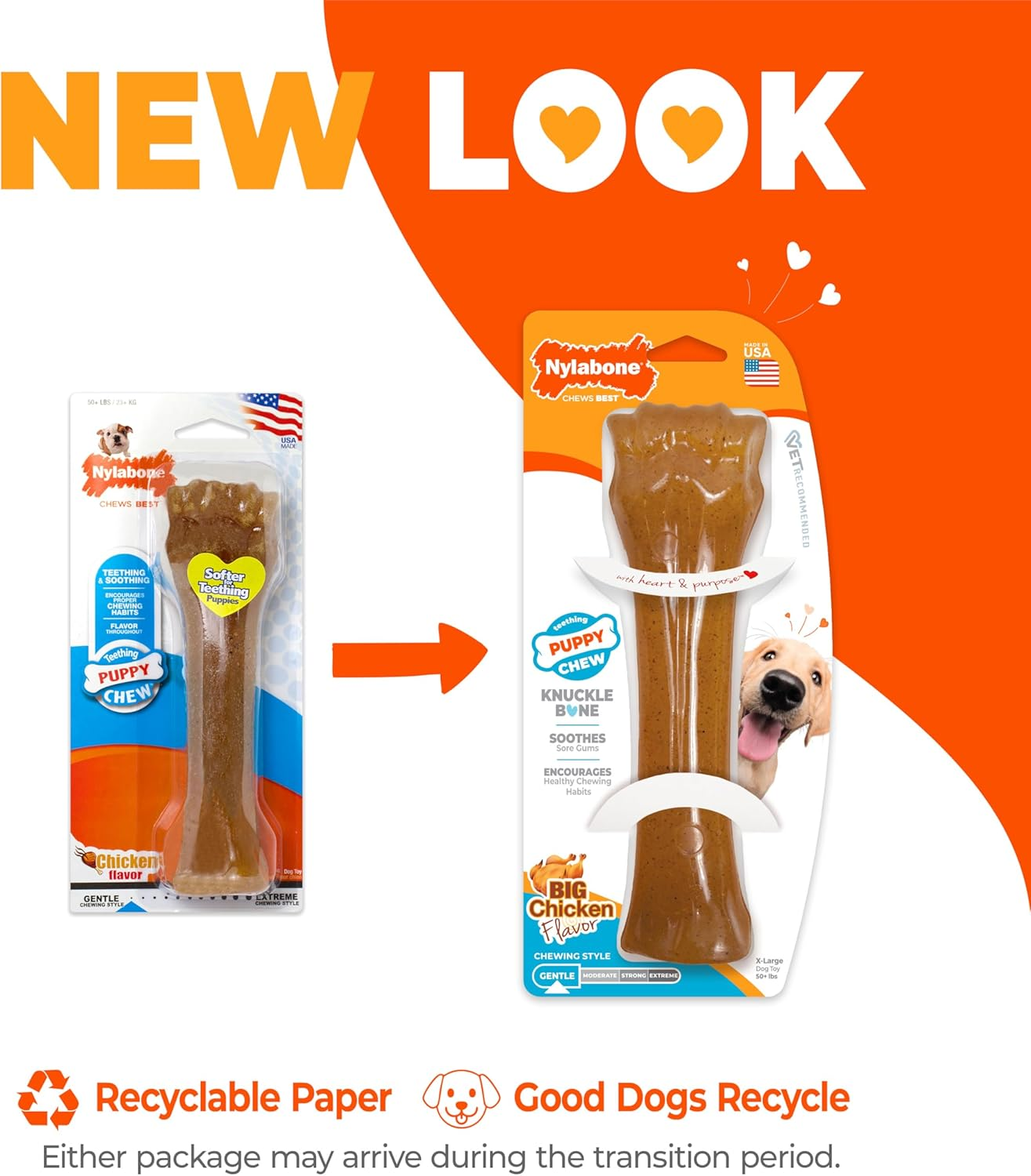 Nylabone Just for Puppies Teething Chew Toy Chicken X-Large/Souper (1 Count) image number 4