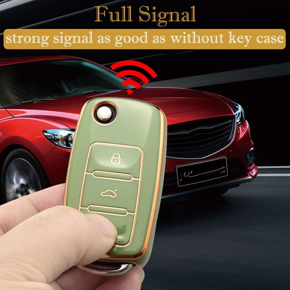 Cacacar for VW Key Fob Cover, Premium Soft TPU Full Protection Key Fob Case for VW Jetta Golf Polo MK6 Passat Tiguan Beetle image number 6