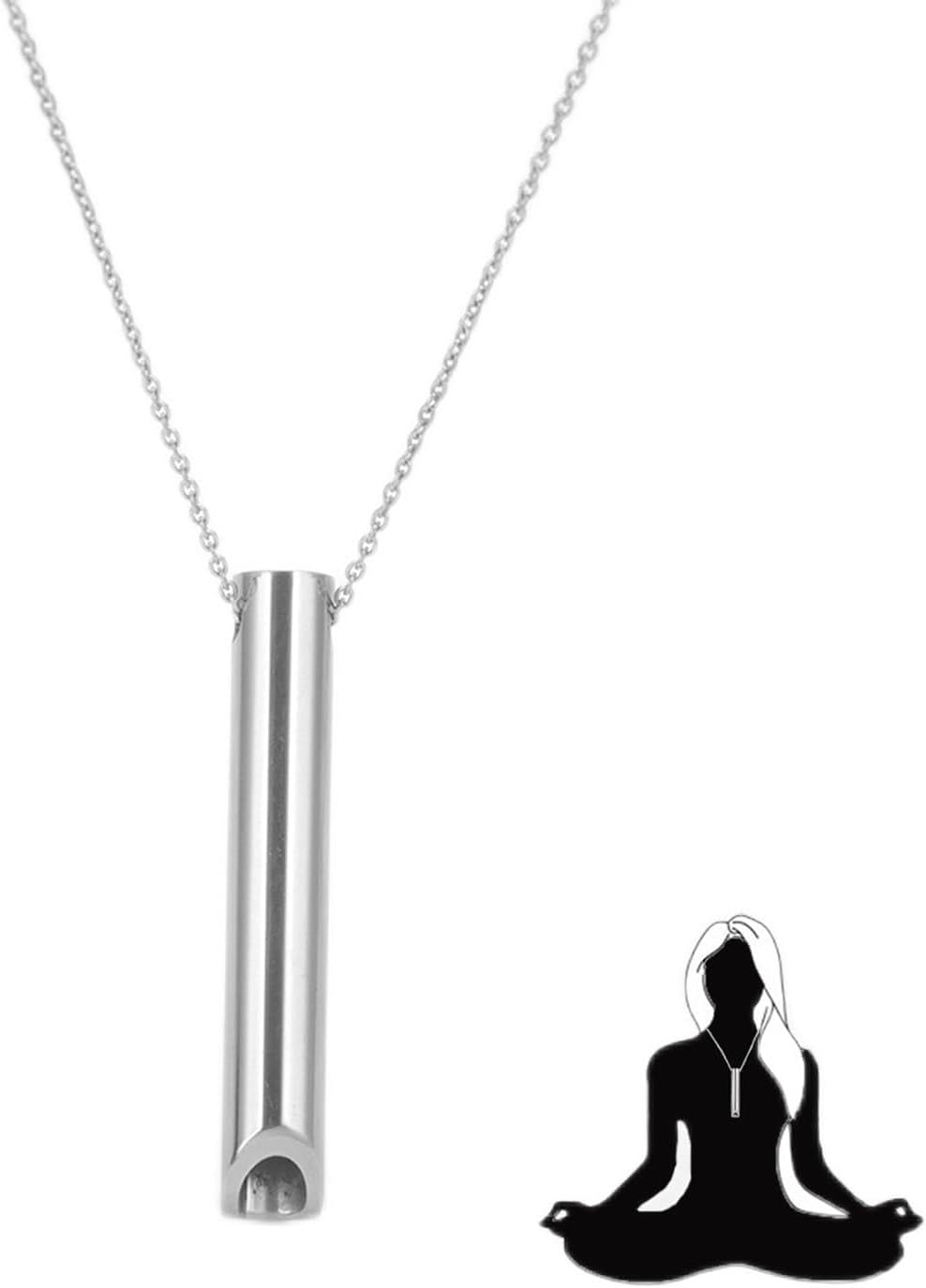 Breathing Necklace,Stress Relief Necklaces,Breathlace Whistle Device Stop Smoking Aids,Holder Lanyard Relax Calming Breath Anxiety,Meditation,Therapy,Gift Women Men Christmas Valentine