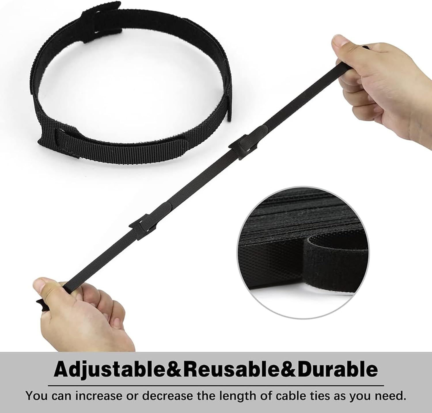 Cable Ties Reusable Zip Ties Black 120Pcs Cord Organizer Cable Organizer Cable Management under Desk Wire Organizer Wire Management Wire Tie Wraps Cable Wrap Attache Fil Cord Organizer for Appliance image number 2