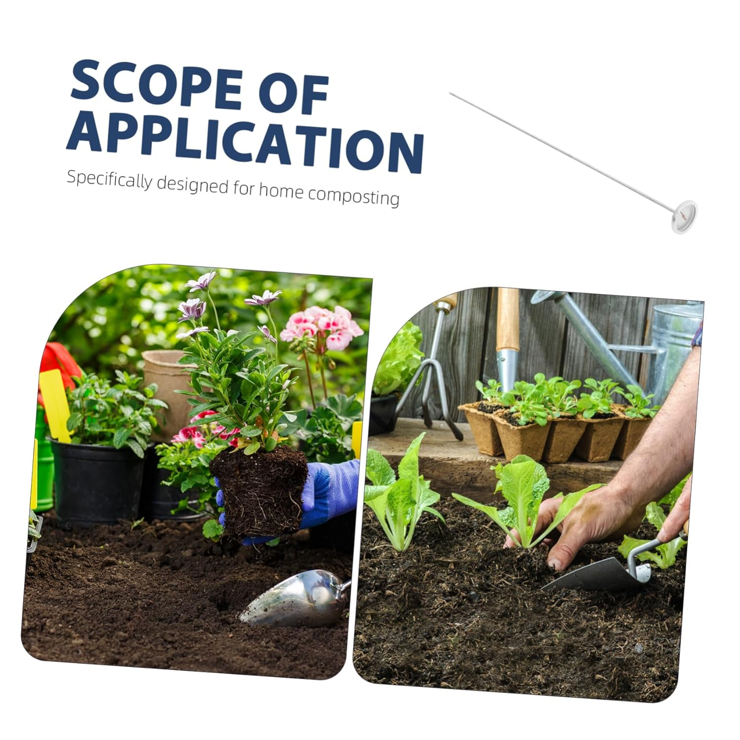 UPKOCH Portable Soil Thermometer for Gardening Stainless Steel Probe Accurate Compost Temperature Measurement Tool Use Backyard Garden Soil Temperature Gauge image number 5