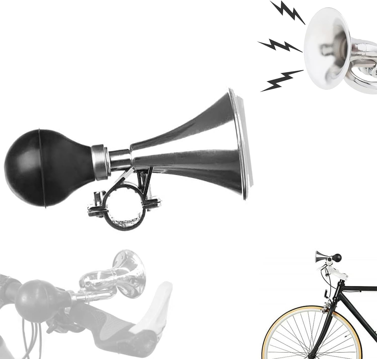 Bicycle Bell Kids Children Bicycle Scooter Bike Cycling Air Squeeze Honking Horn Hooter Bugle Bell Bicycle General Accessories Bicycle Accessories (Color : Black)