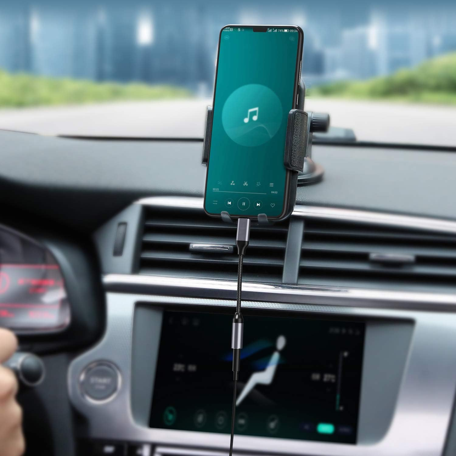 HLLYLL USB C to 3.5Mm Headphone Jack Adapter, Type C to Aux Audio Nylon Cable, Male to Female Earphone Adapter image number 3