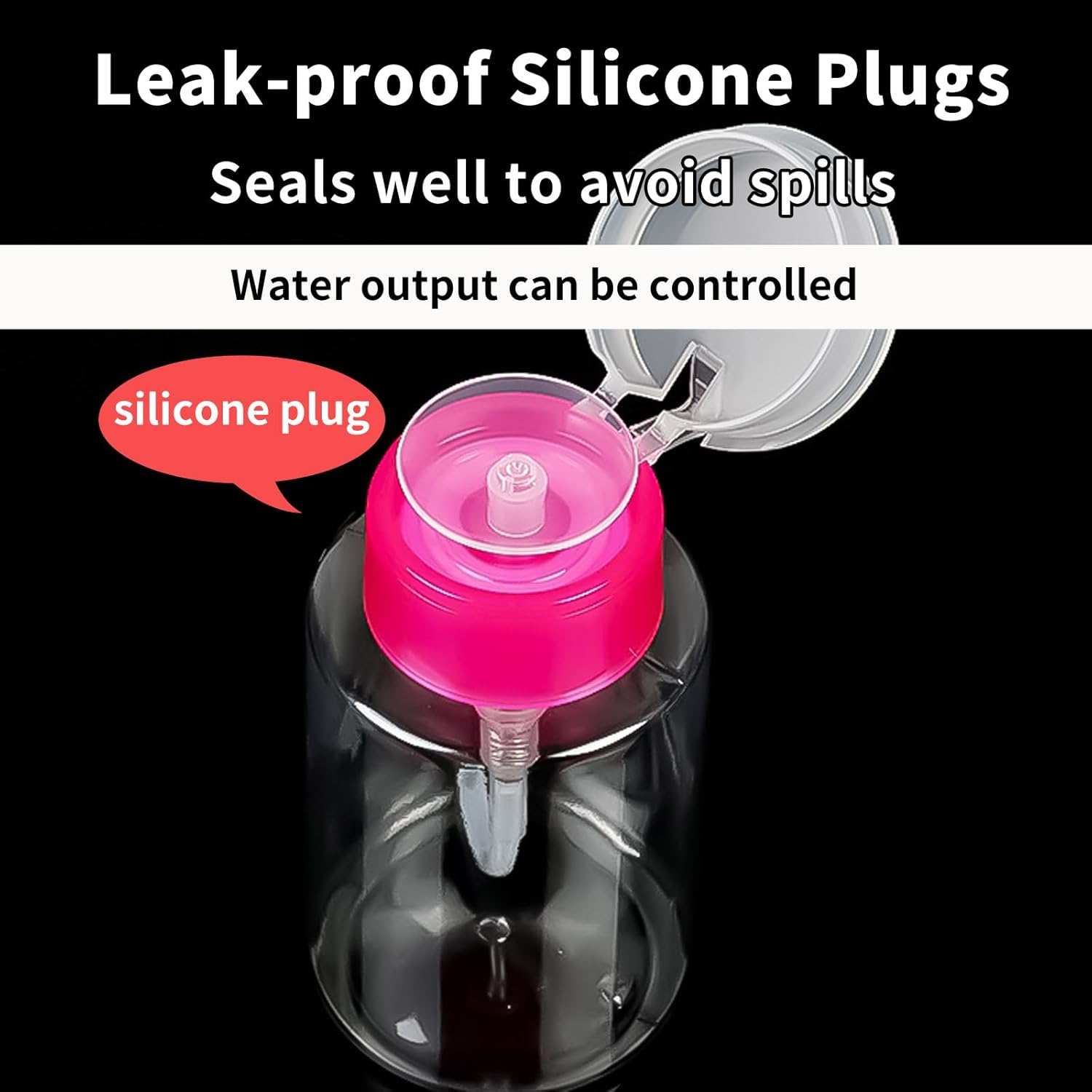 4 Pack Push down Pump Dispenser Empty Pump Bottle 180Ml Refillable Liquid Containers for Toner Makeup Remover Nail Polish Remover Travel Cosmetic Dispenser with Flip Top Lid Magenta