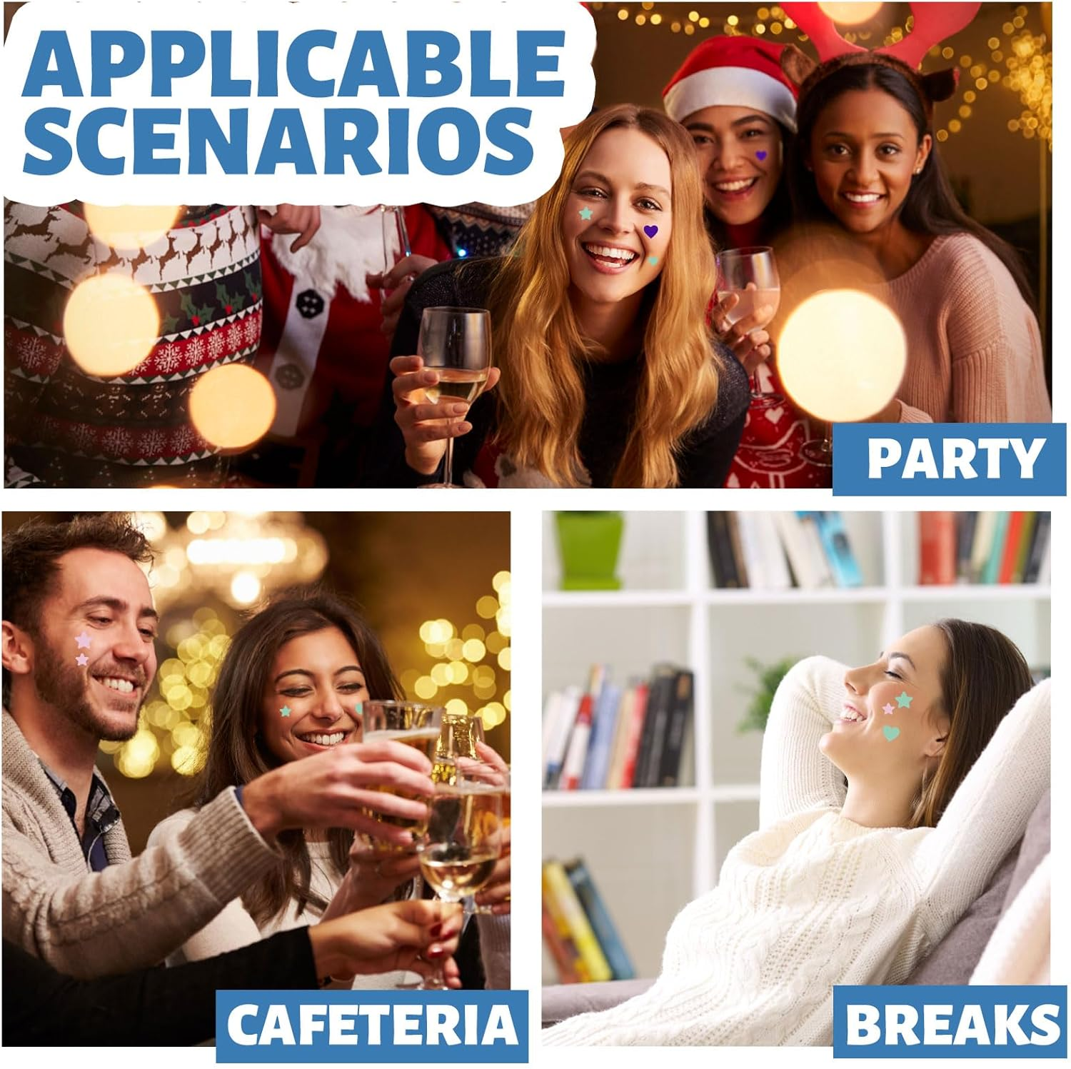 288Pcs Hydrocolloid Acne Patches, Multiple Colors Star Pimple Patch Pimple Patches, Cute Acne Patches in Multiple Sizes for Day and Night (2 Sheets * 4 Patterns) image number 4