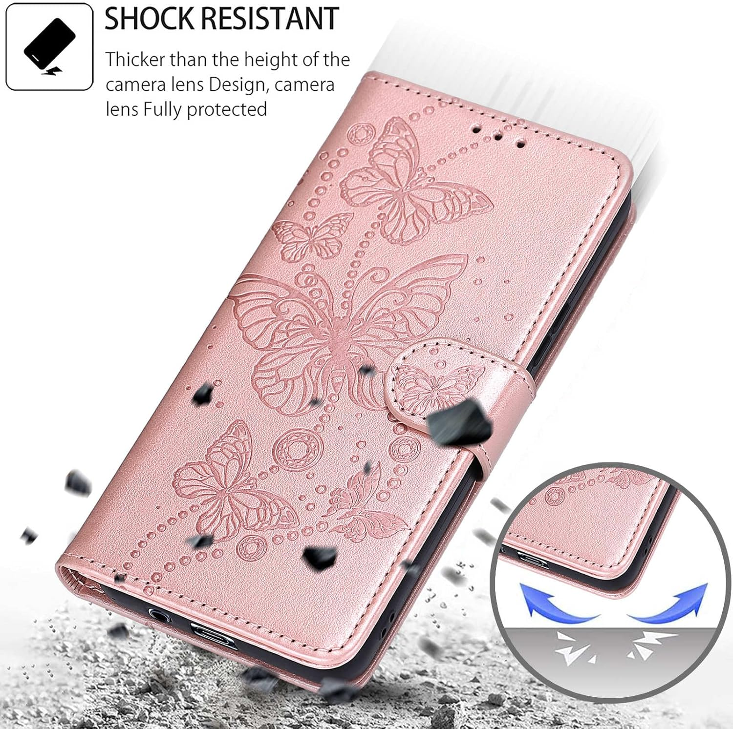 TOMYOU Mobile Phone Case for Nokia G42 5G / G310 5G Case, Shockproof Flip Wallet Case with Card Slot Stand Function Leather Flip Case Compatible Nokia G42 5G / G310 5G Rose Gold - Pic:07 image number 3
