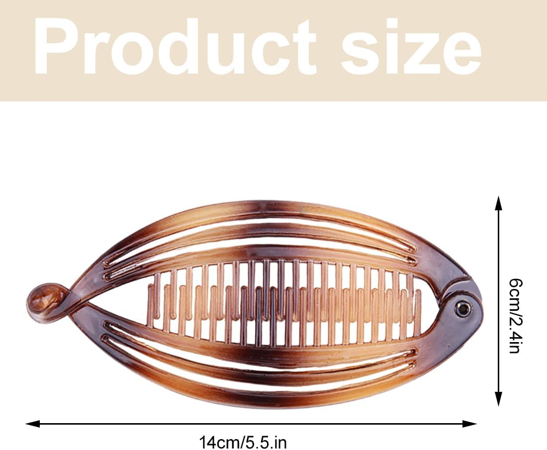 Pack of 6 Vintage Fishtail Hair Clips, Banana Clips, Non-Slip Hair Clip, Curly or Straight Hair, for Decoration or Solid Hair image number 5