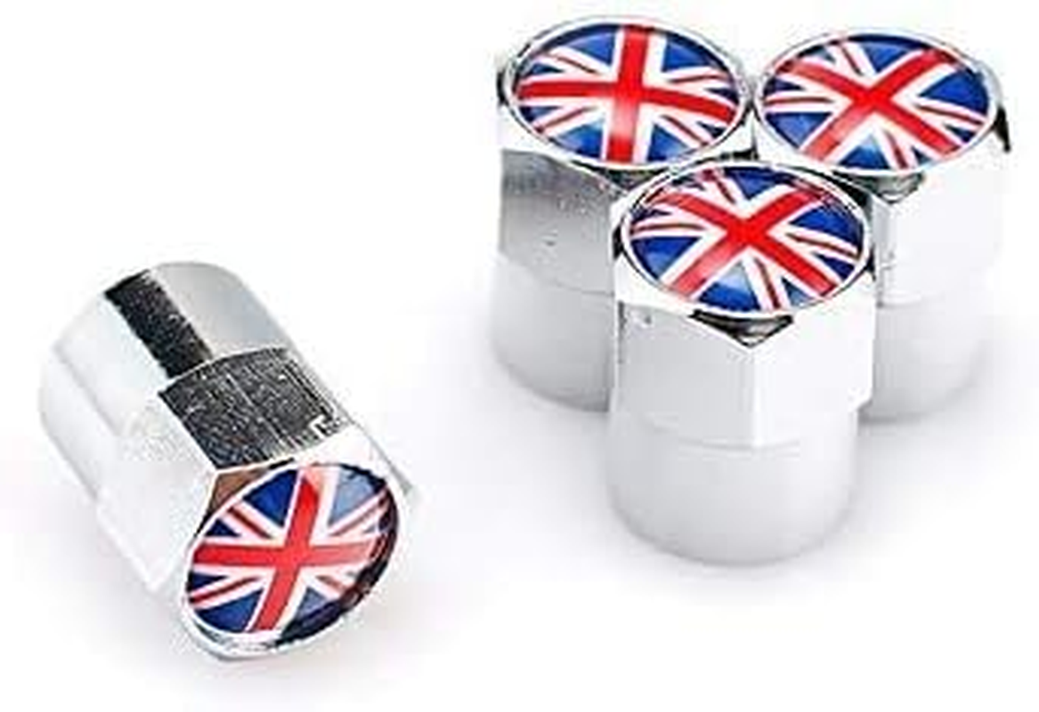 Flag Mini Metal Car Tire Tyre Valve Nozzle Valve Caps Cover (British Flag) image number 1