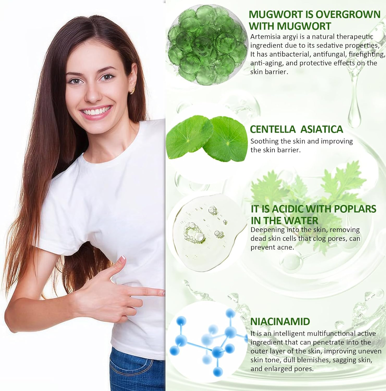 Clay Facial Mask, Green Tea Mud Mask, Beauty Face Clay Masks Skin Care, Clay Mask Skincare, Face Masks Skincare Clay Mask, Green Tea Clay Mask for Women and Men for Deep Cleansing image number 5