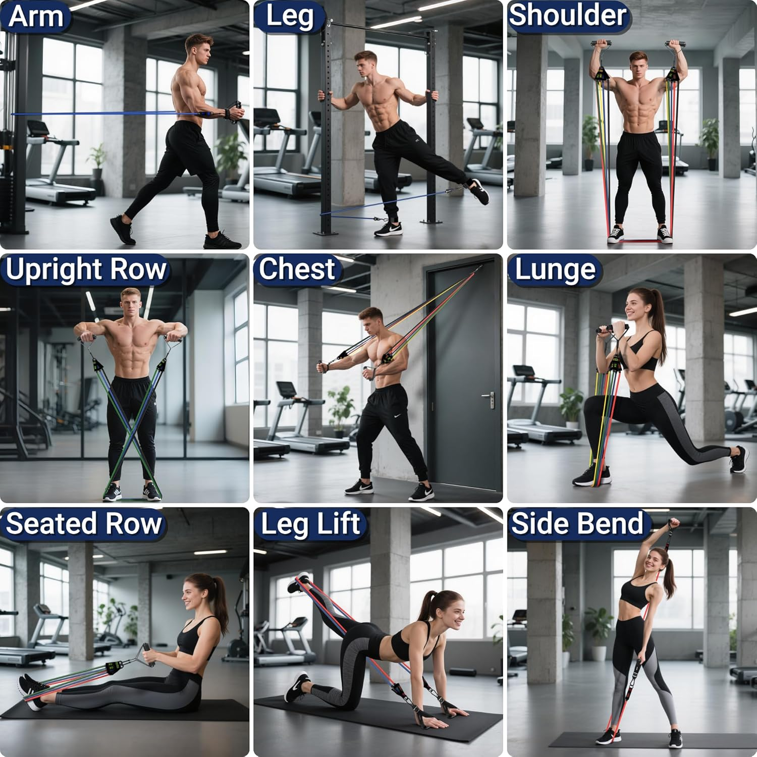 Readaeer Resistance Bands, Exercise Bands, Resistance Bands for Working Out with Handles for Men and Women for Indoor and Outdoor Sports, Fitness, Suspension, Speed Strength, Training, Home Gym, Yoga image number 1