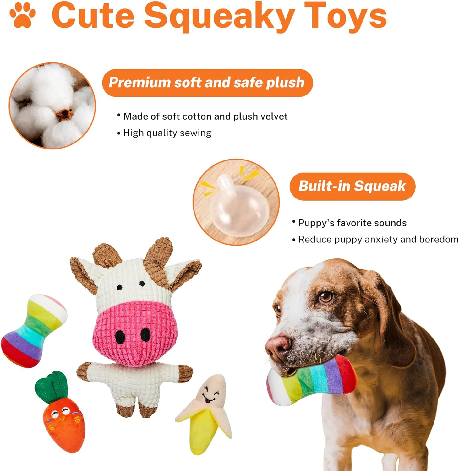 Toozey Dog Toy Small Dogs, Pack of 8 Puppy Toys, Intelligence Chew Toy and Squeaky Durable Dog Rope, Natural Cotton & Non-Toxic, Relieve Stress and Boredom image number 2