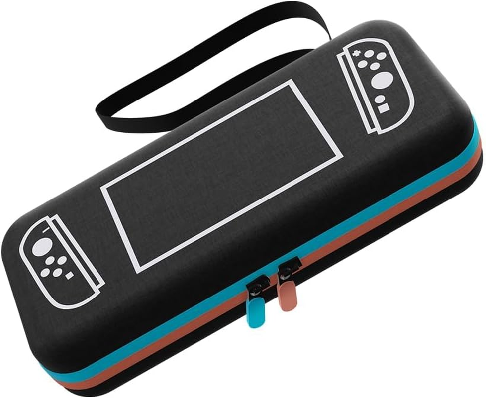 QUMOX Carrying Case Compatible with Switch 2 &ndash; Hard Shell Protective Travel Storage Pouch with Wrist Strap, Card Slots & Zipper Mesh Pocket &ndash; Fits Nintendo Switch 2 Console & Accessories image number 2
