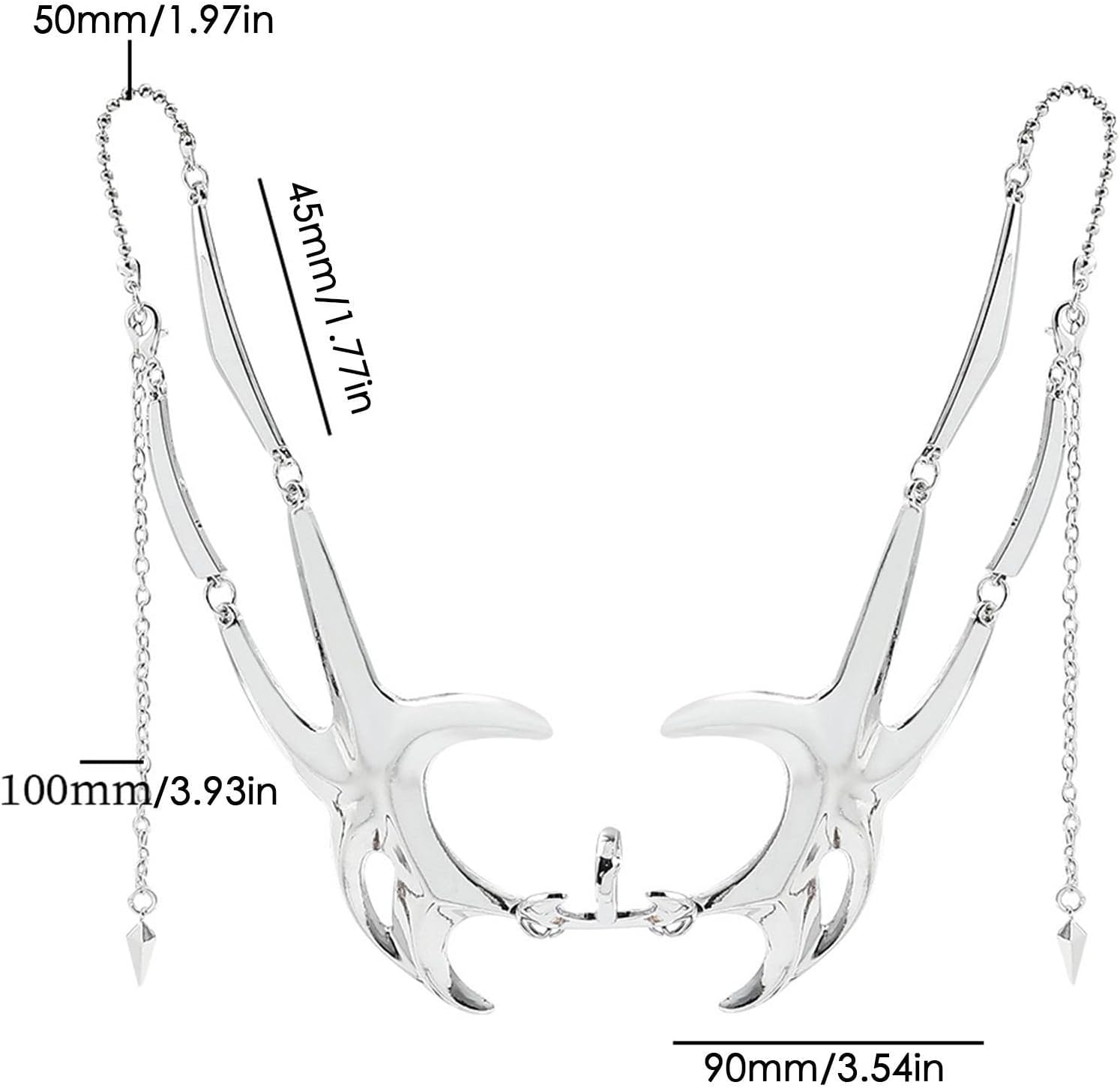 Silver Steel Masquerade | Exaggerated Punk Facial | Cosplay Masque Festival Half Masque Half-Face image number 5