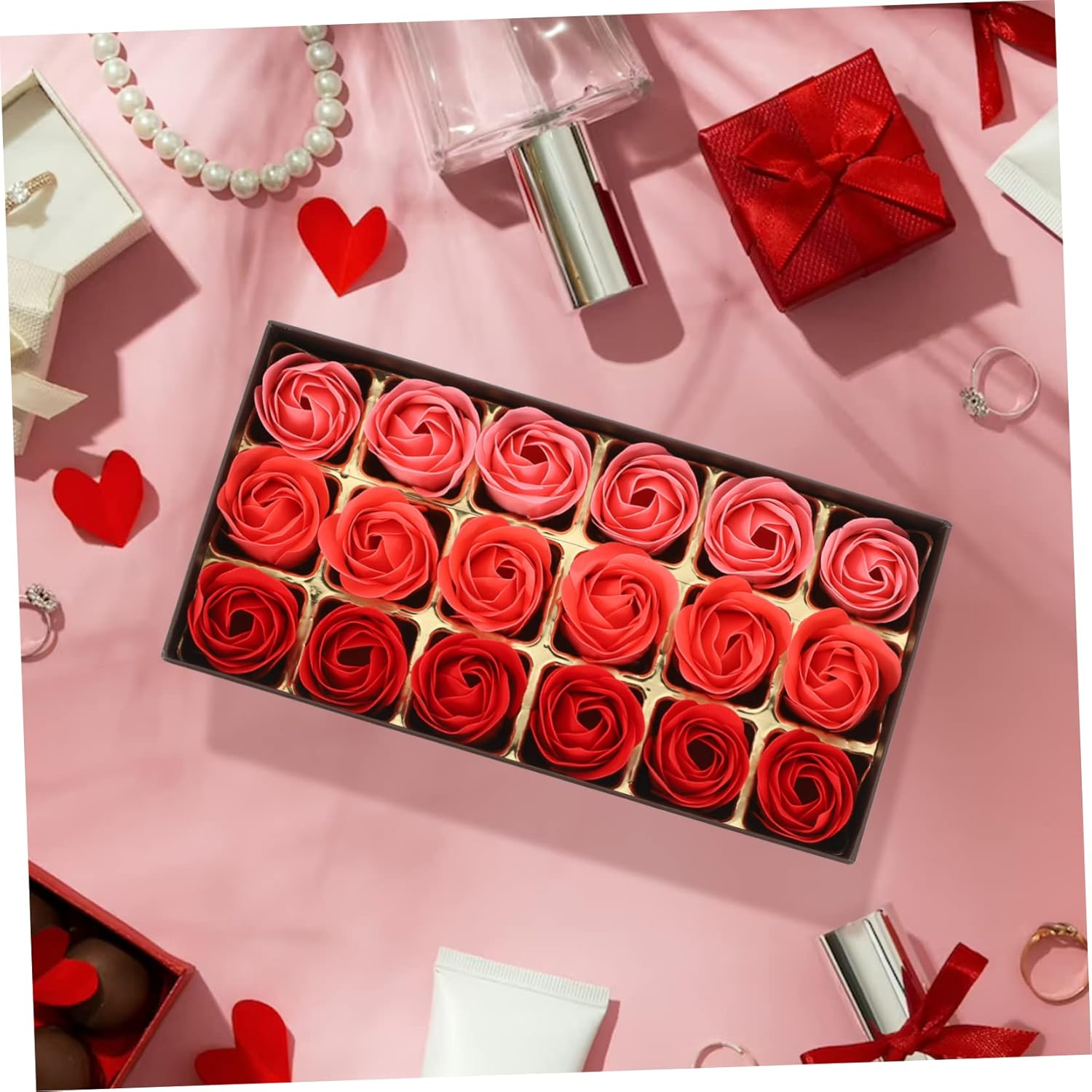 MERRYHAPY Artificial Rose Soap Flowers 18Pcs in Box Scented Soap Decorations for Valentine'S Day Mother'S Day Women image number 1