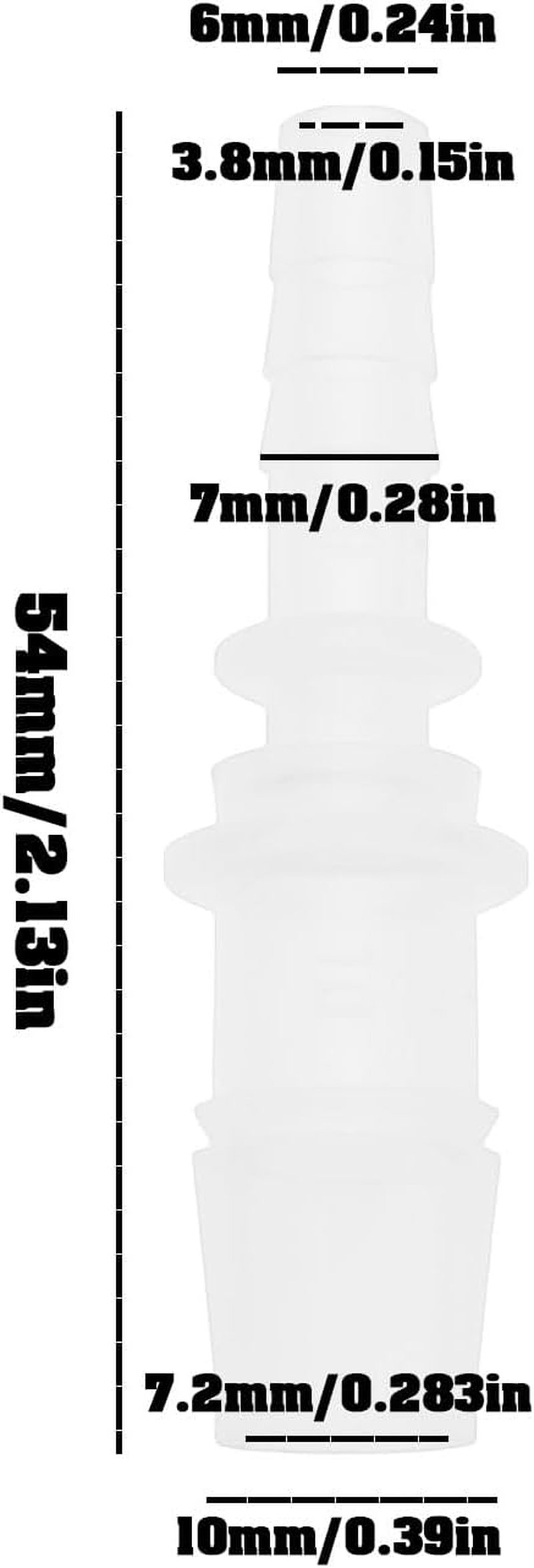 5PCS 6Mm to 10Mm Hose Fitting Hose Connector Plastic Adapter 54Mm Length Compatible with Cold Water Nozzle Tubes image number 2