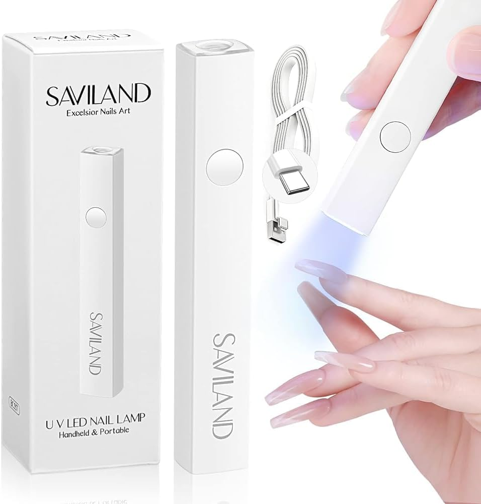 SAVILAND U V Light for Nails: Handheld Gels Lamp for Gel Nails Flash Cure Lamp for Gel Nails LED Nail Lamp Portable Mini Nail Dryer Gel Polish Nail Glue Gel USB Flashlight Home DIY Manicure Nail Art image number 2