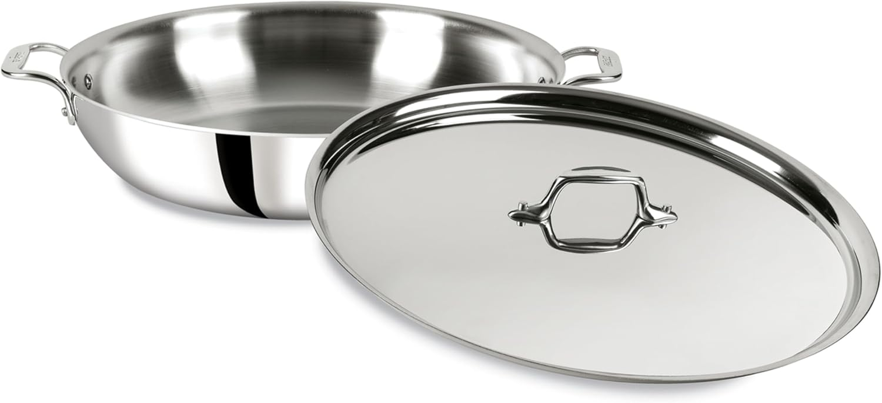 All-Clad D3 Stainless 3-Ply Sunday Supper Pan, 7 Quart, Stainless Steel image number 2