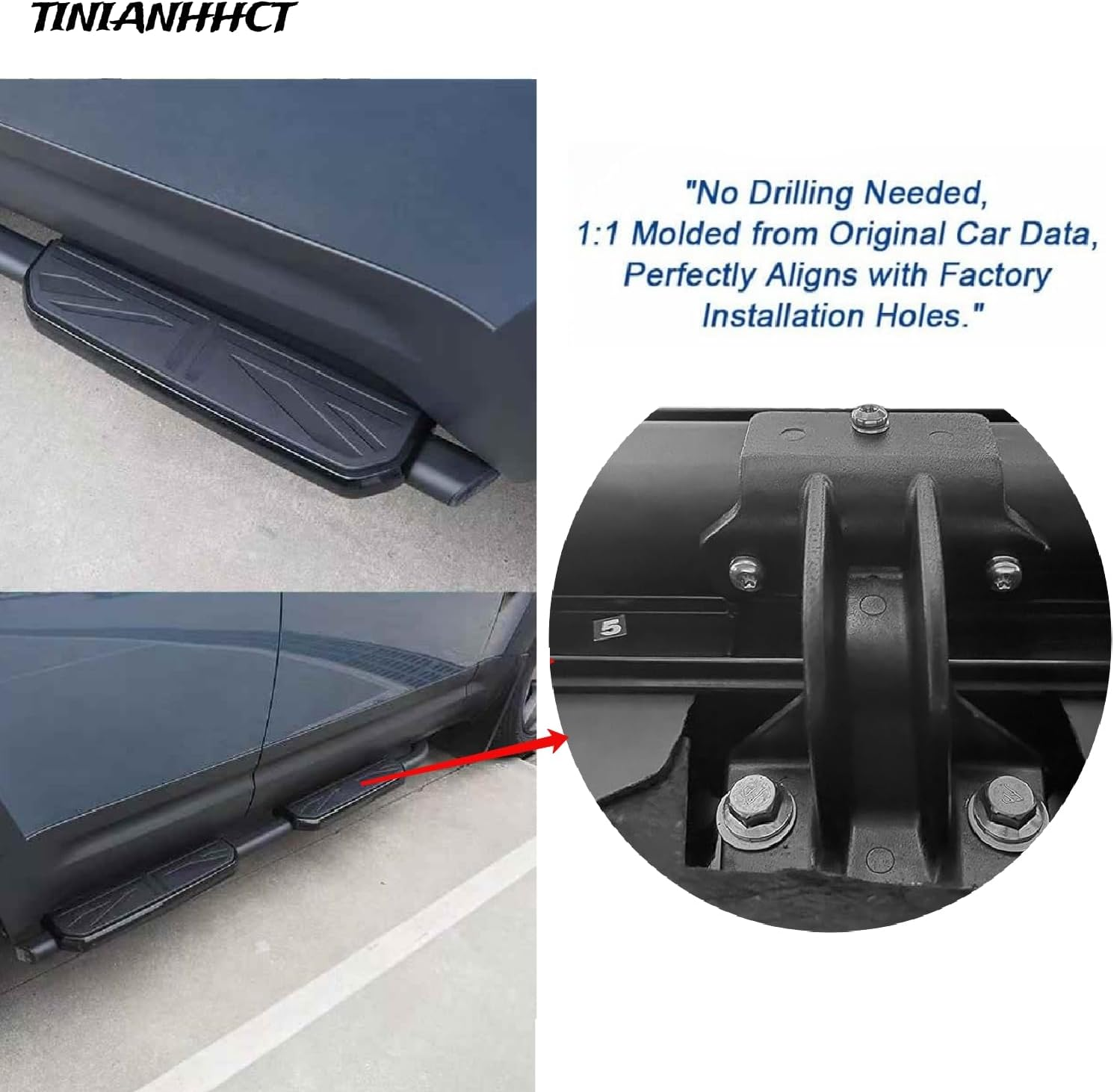 TINIANHHCT Running Boards Side Steps Fits for LR Defender 110 130 L663 4DOOR 2020 2021 2022 2023 2024 2025 image number 1