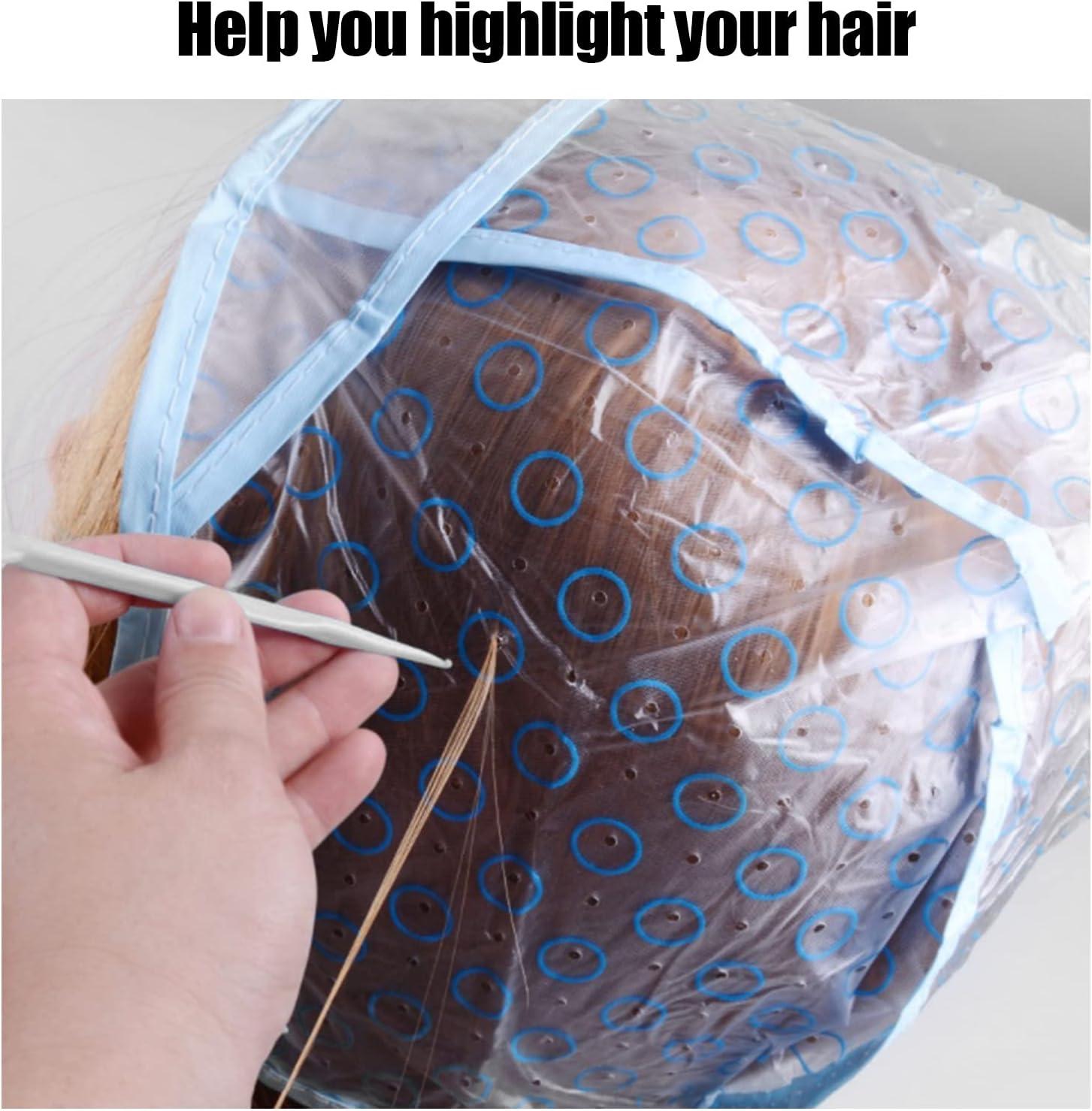 Hair Highlighting Cap, Hair Highlighting Cap Set Reusable Hair Coloring Cap, for Home Hair Salon image number 1