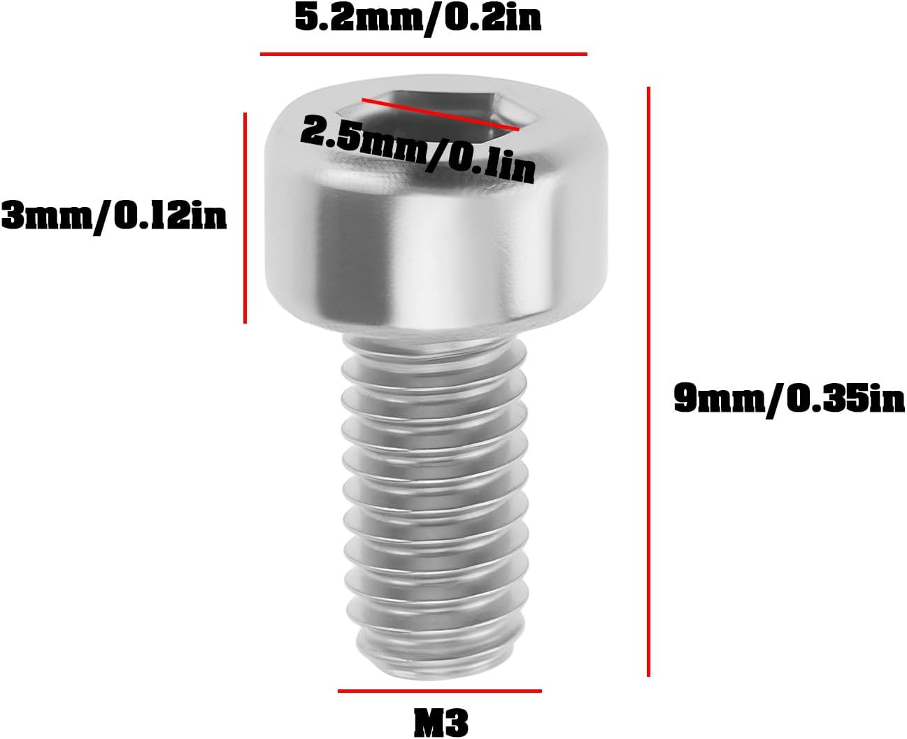 LT Easiyl 10Pcs M3X6Mm Guitar Tremolo Clamp Locking Nut Screws Compatible with Floyd Rose (Silver) - Silver image number 6