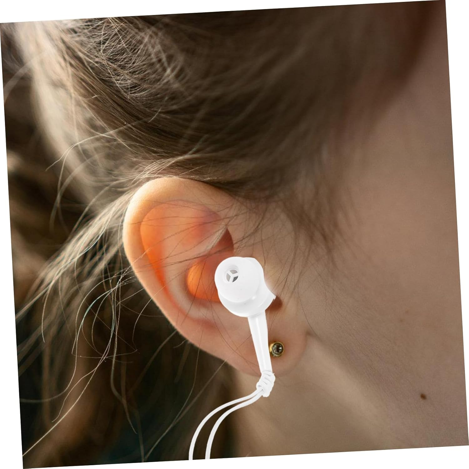 WATIIFUFU Retractable In-Ear Earphones 3.5Mm Mini Earphone for Mp3 Players White Compact Design Suitable for Travel and Daily Use image number 1