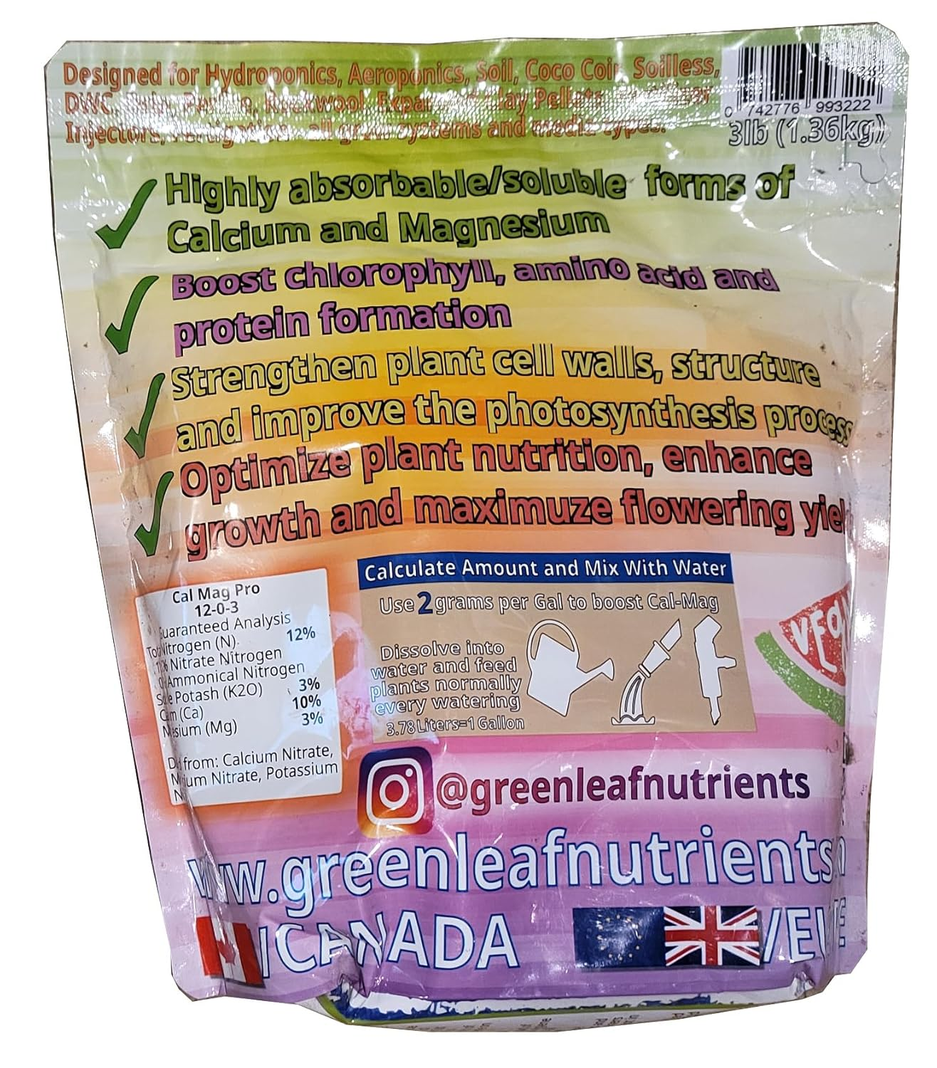 Calcium and Magnesium Hydroponic Nutrient Booster for Plants Nutrient - Calmag Pro - Makes ~4,000 Liters image number 6