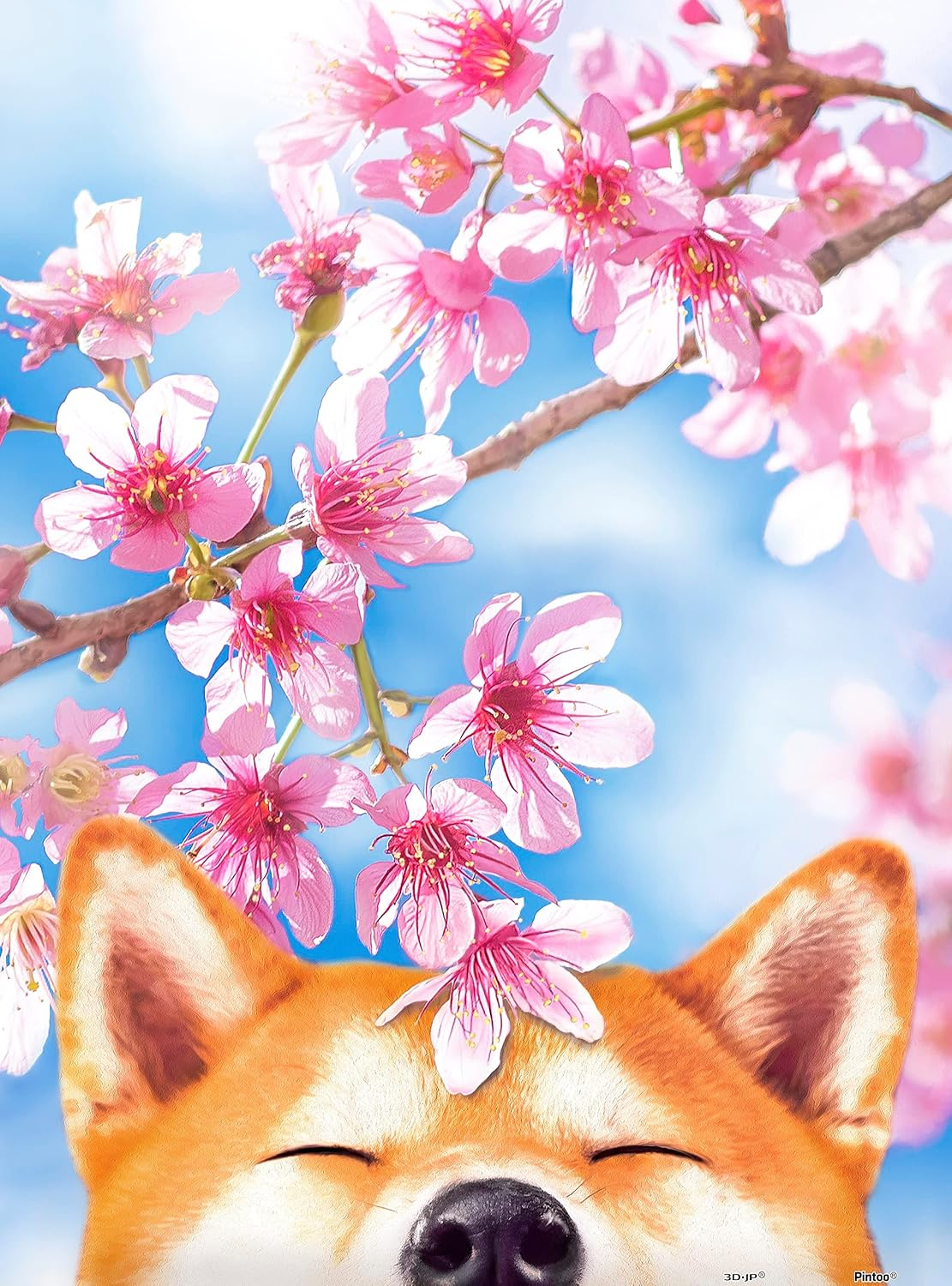 Pintoo Jigsaw Puzzles 300 Piece for Adults - Cherry Blossom - Sakura Shiba - Easy Storage Snug Interlocking Plastic Puzzle No Glue Required [H2463] image number 3