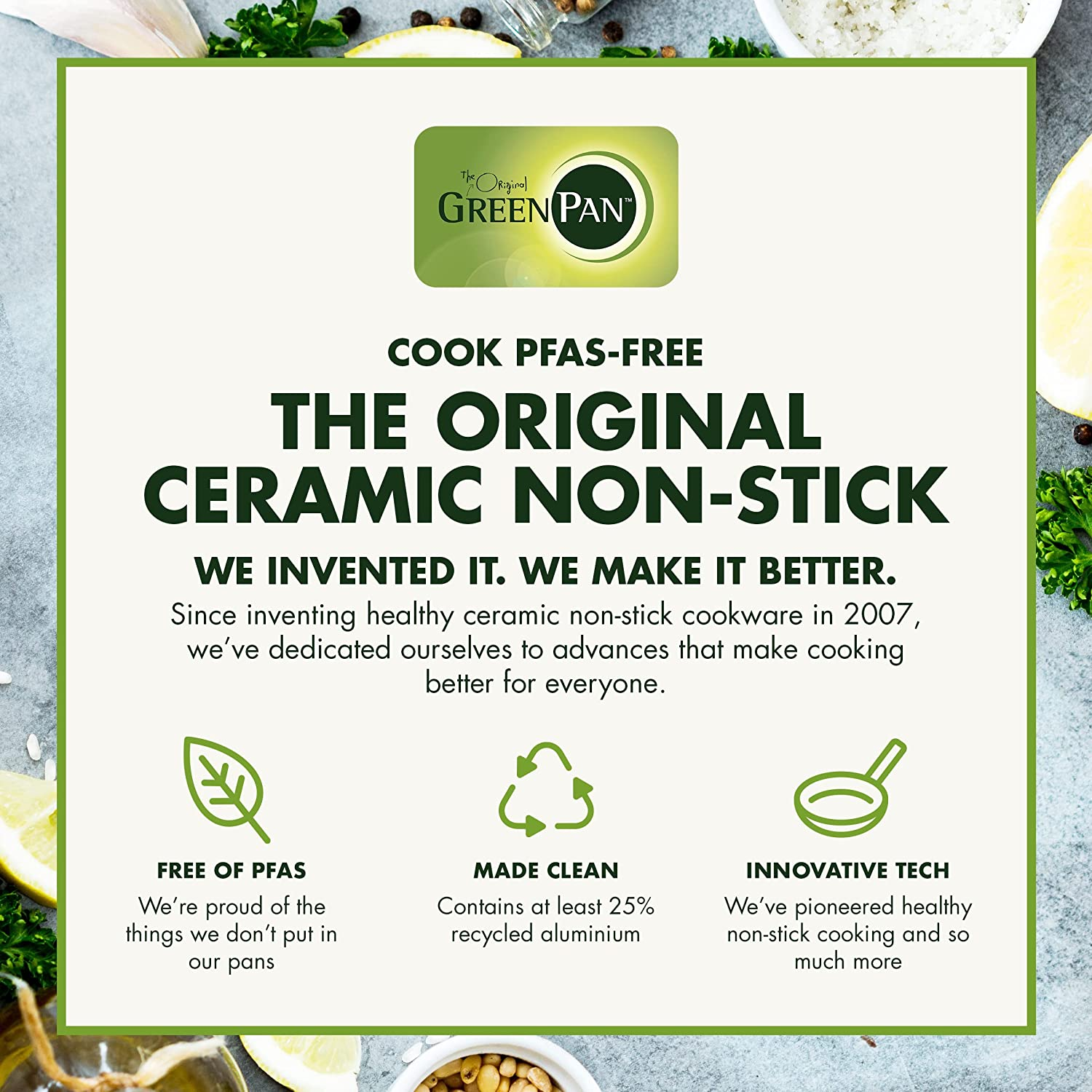 Greenpan Venice Pro Tri-Ply Stainless Steel Healthy Ceramic Nonstick 28Cm Frying Pan Skillet, Pfas-Free, Multi Clad, Induction, Dishwasher Safe, Oven Safe, Silver image number 1