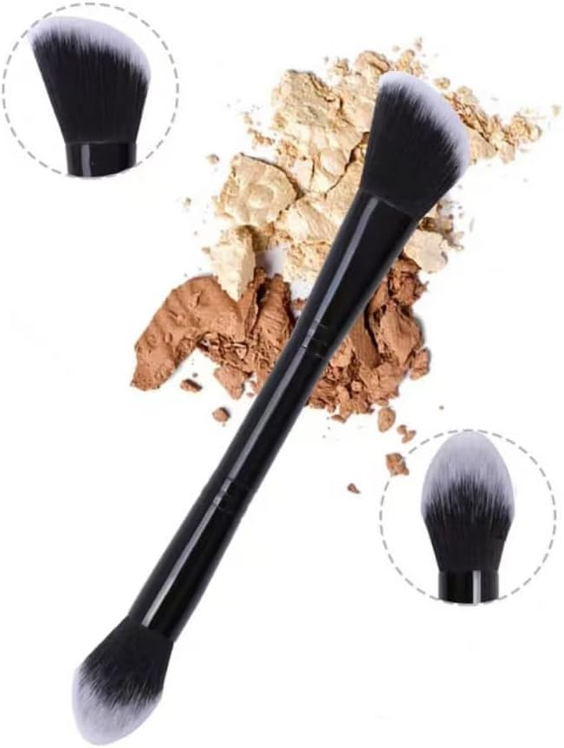 3 Pieces Professional Makeup Brush Set, Dual-Ended Cream and Powder Brushes, 2 in 1 Dual-Ended Foundation Brush Multi-Functional Portable Beauty Brushes for Girls Women, Multi-Functional image number 6